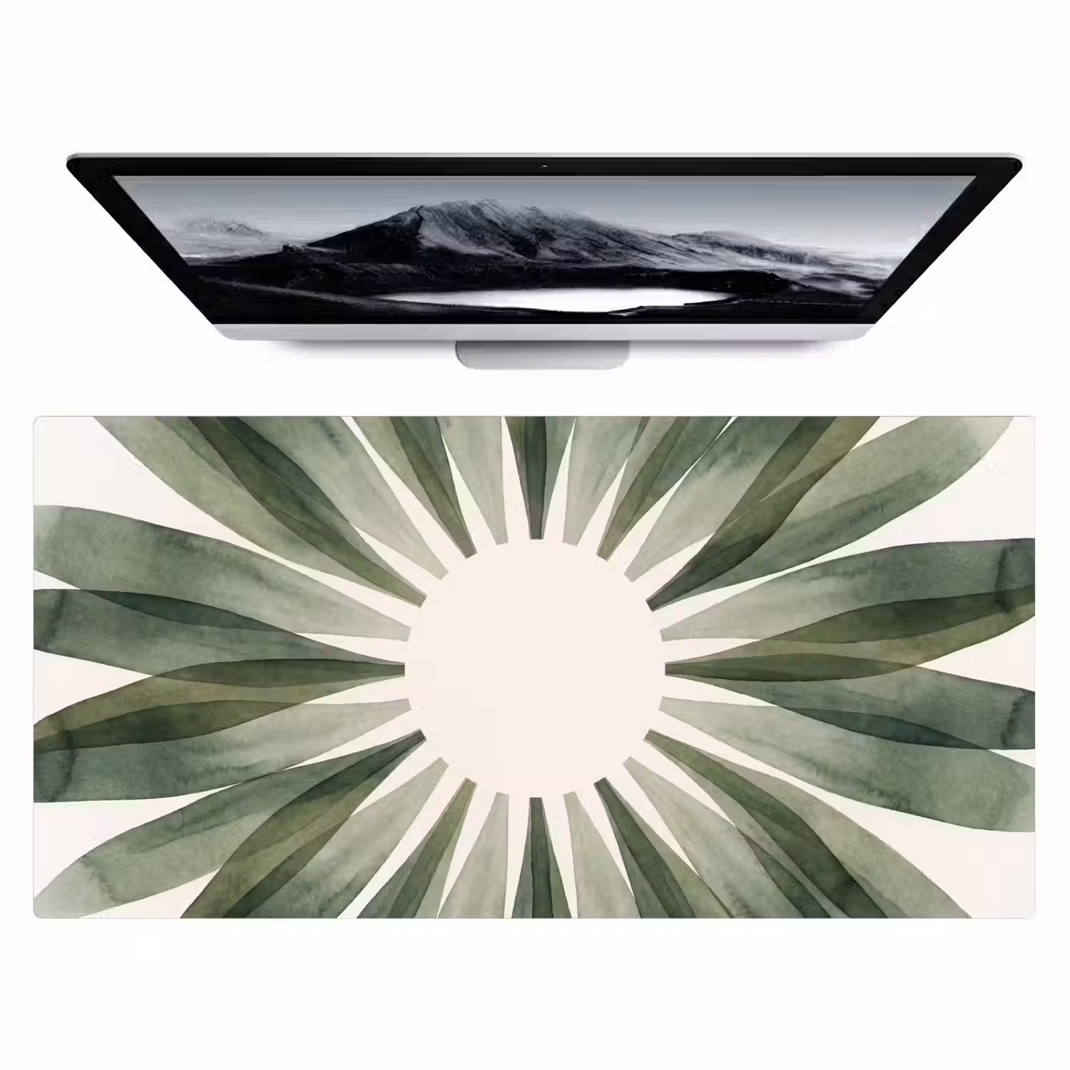 Planten - Abstract - Waterverf - Groen - Natuur Muismat XXL klein -zzz3d