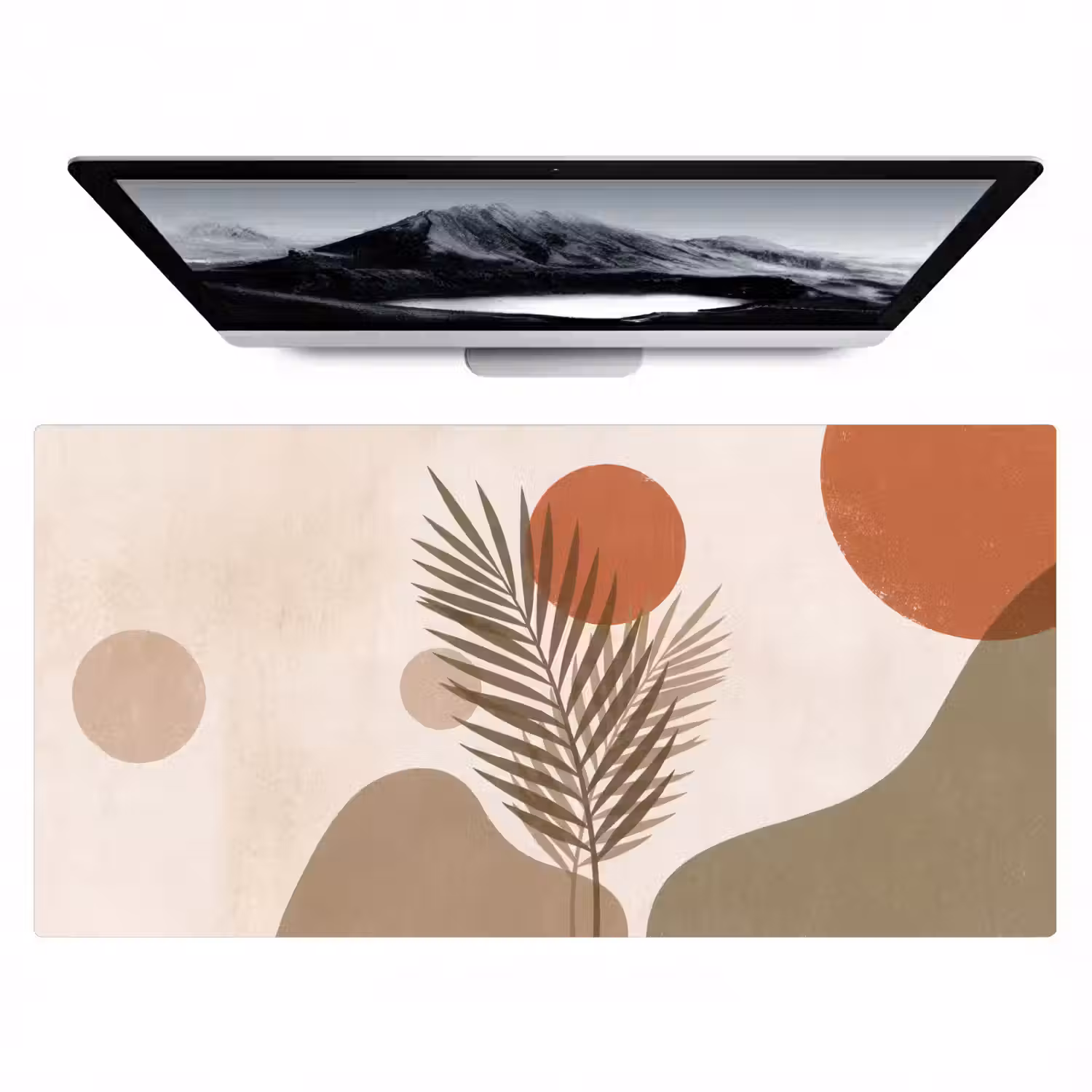 Planten - Bladeren - Abstract - Modern - Beige Muismat XXL klein -zzz3d