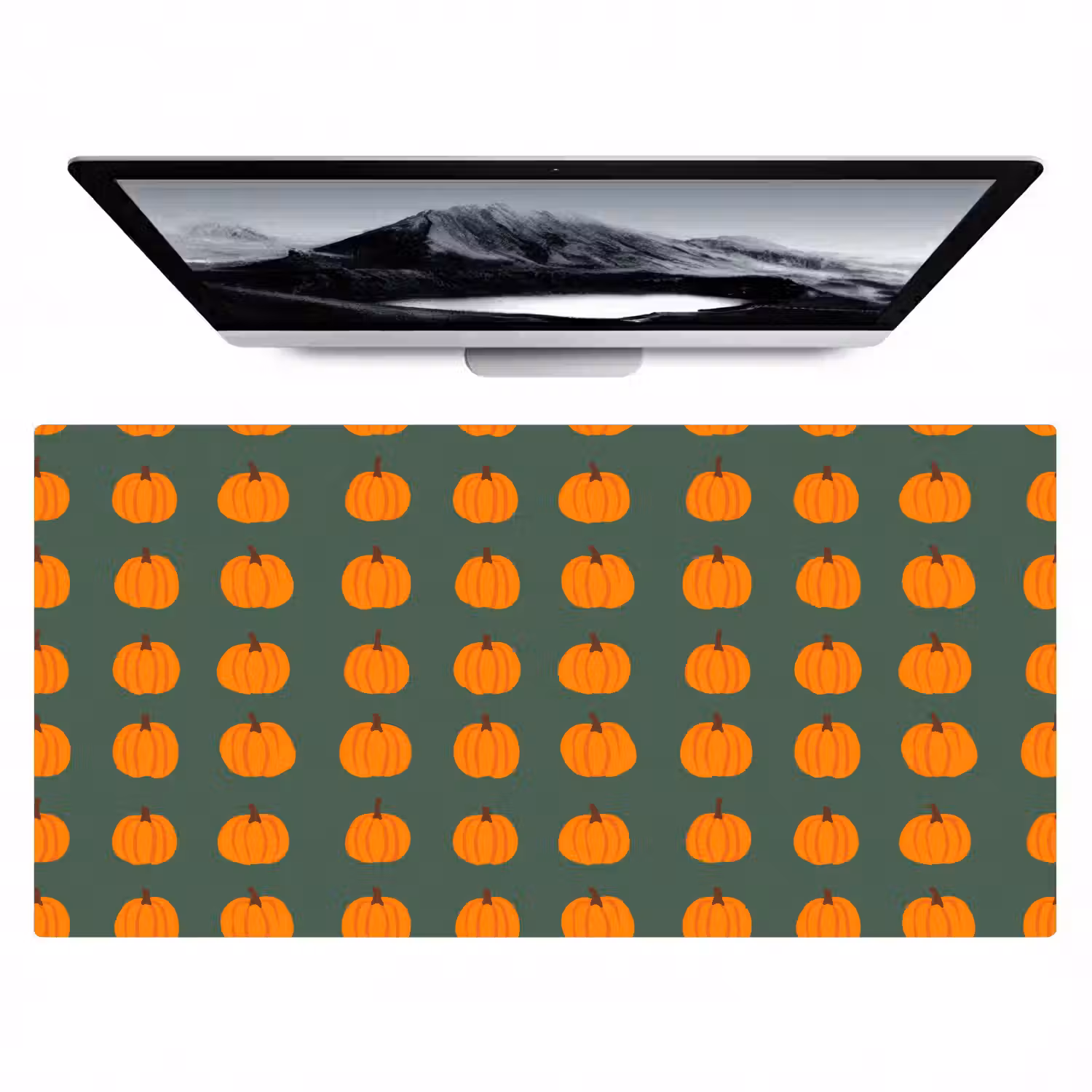 Pompoen - Patroon - Oranje Muismat XXL klein 681 -zzz3d