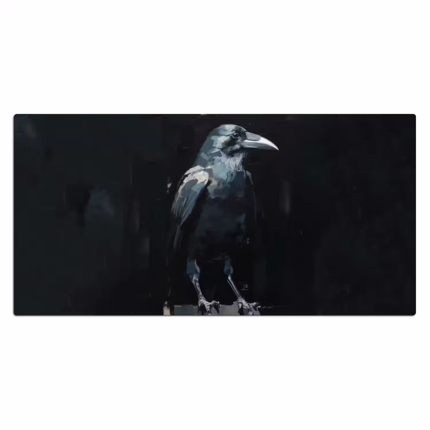 Raaf - Vogels - Zwart Muismat XXL klein -3d_leeg