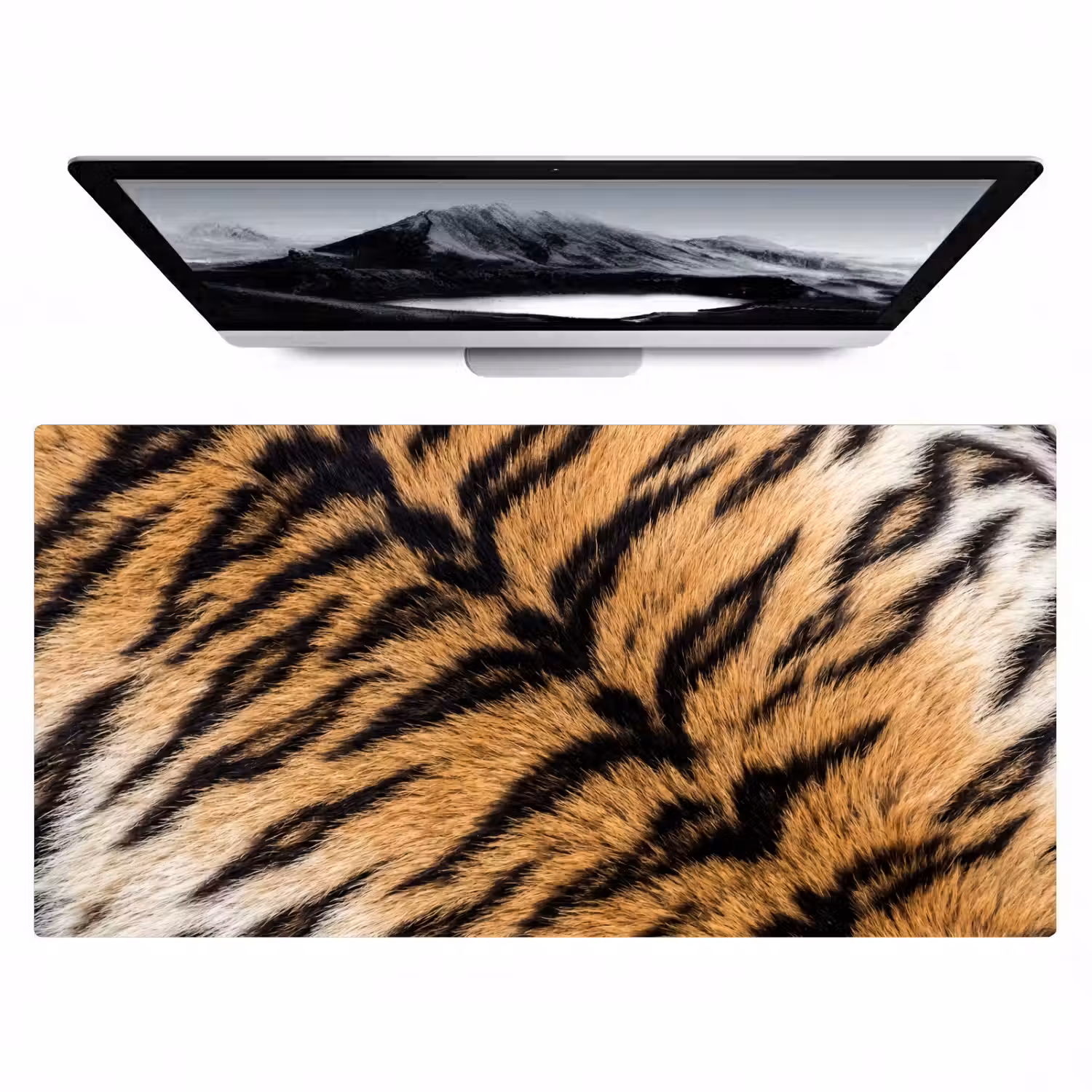 Realistisch - Tijgervacht - Zwart Muismat XXL klein -zzz3d