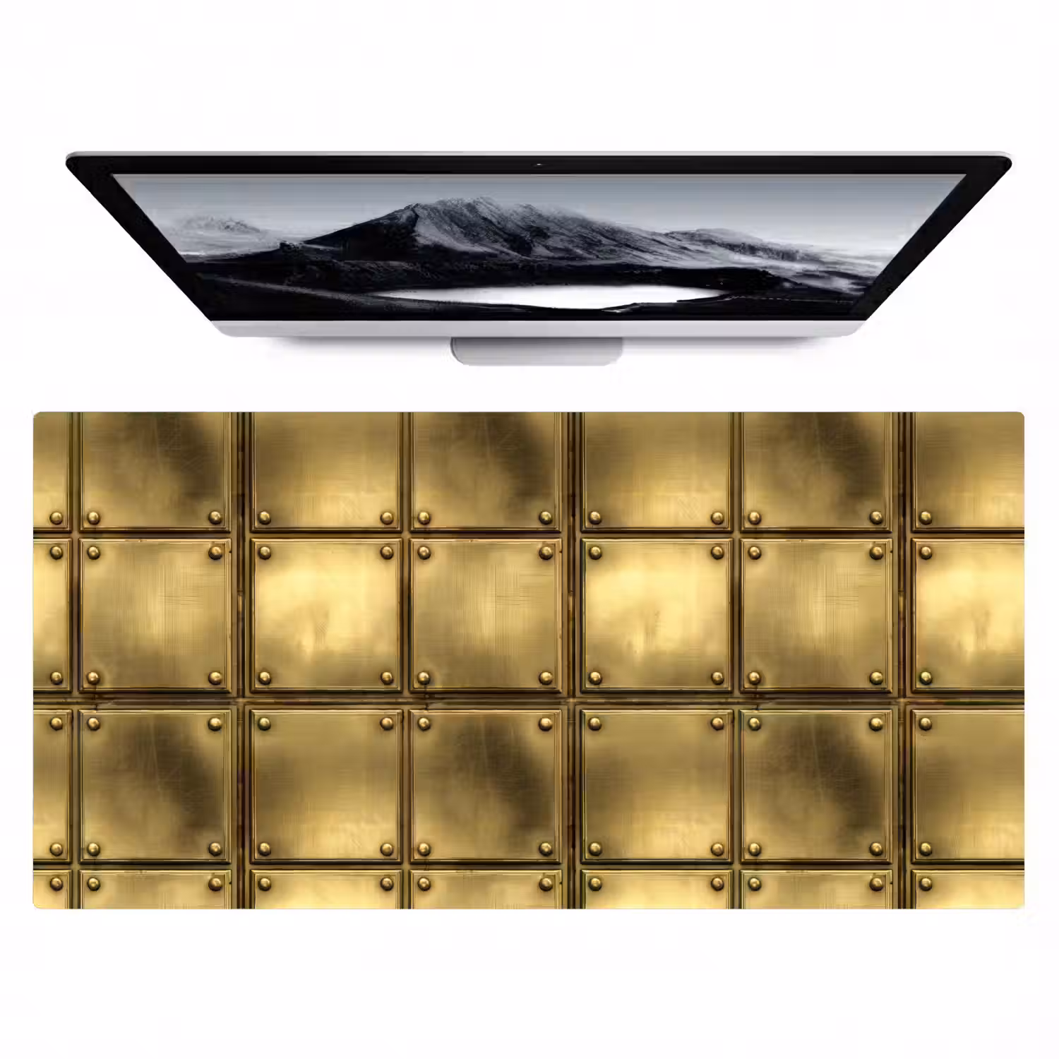 Platen - Industrieel - Stoer - Goud Muismat XXL klein 681 -zzz3d