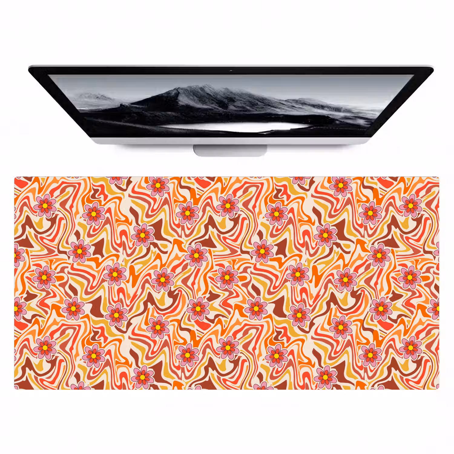 Retro - Bloemen - Patroon Muismat XXL klein 681 -zzz3d