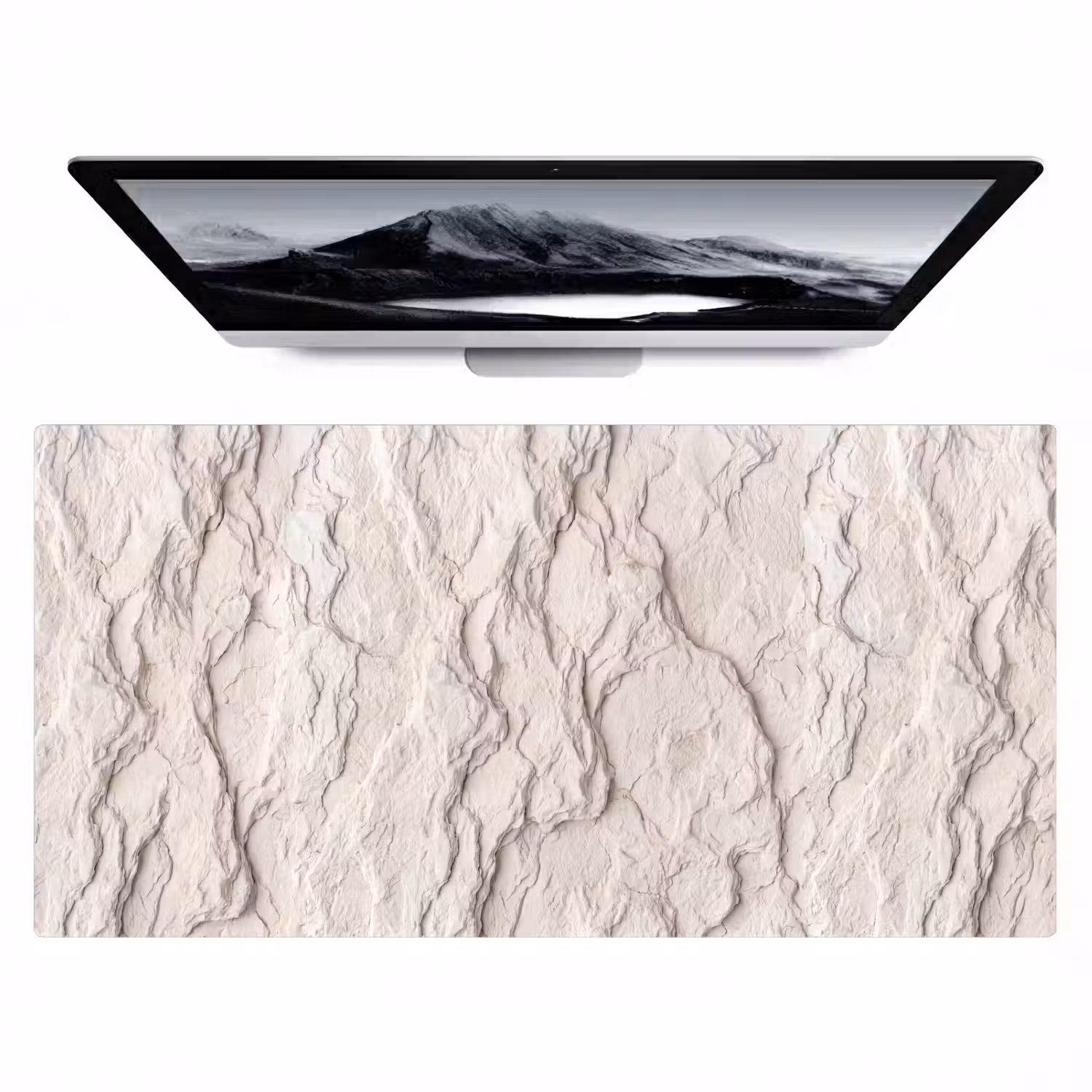 Rots - Structuur - Natuur - Beige - Abstract Muismat XXL klein -zzz3d