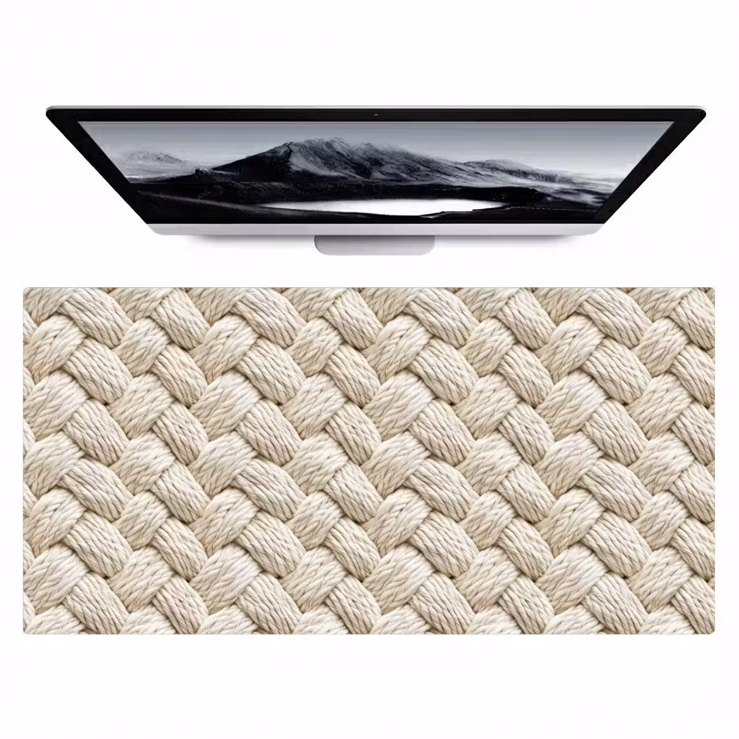 Touw - Gebreid - Beige Muismat XXL klein 681 -zzz3d