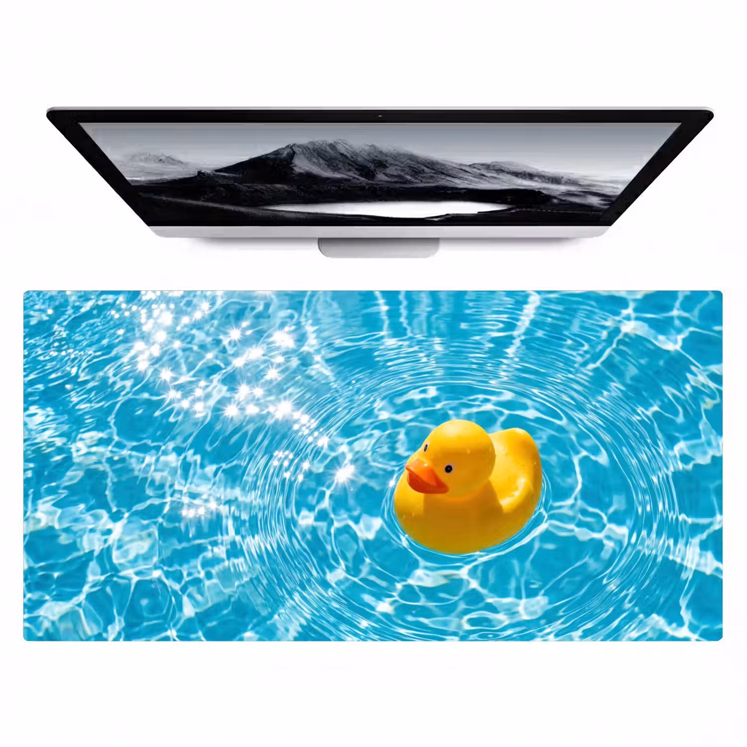 Badeend - Dobberen - Blauw Muismat XXL klein -zzz3d