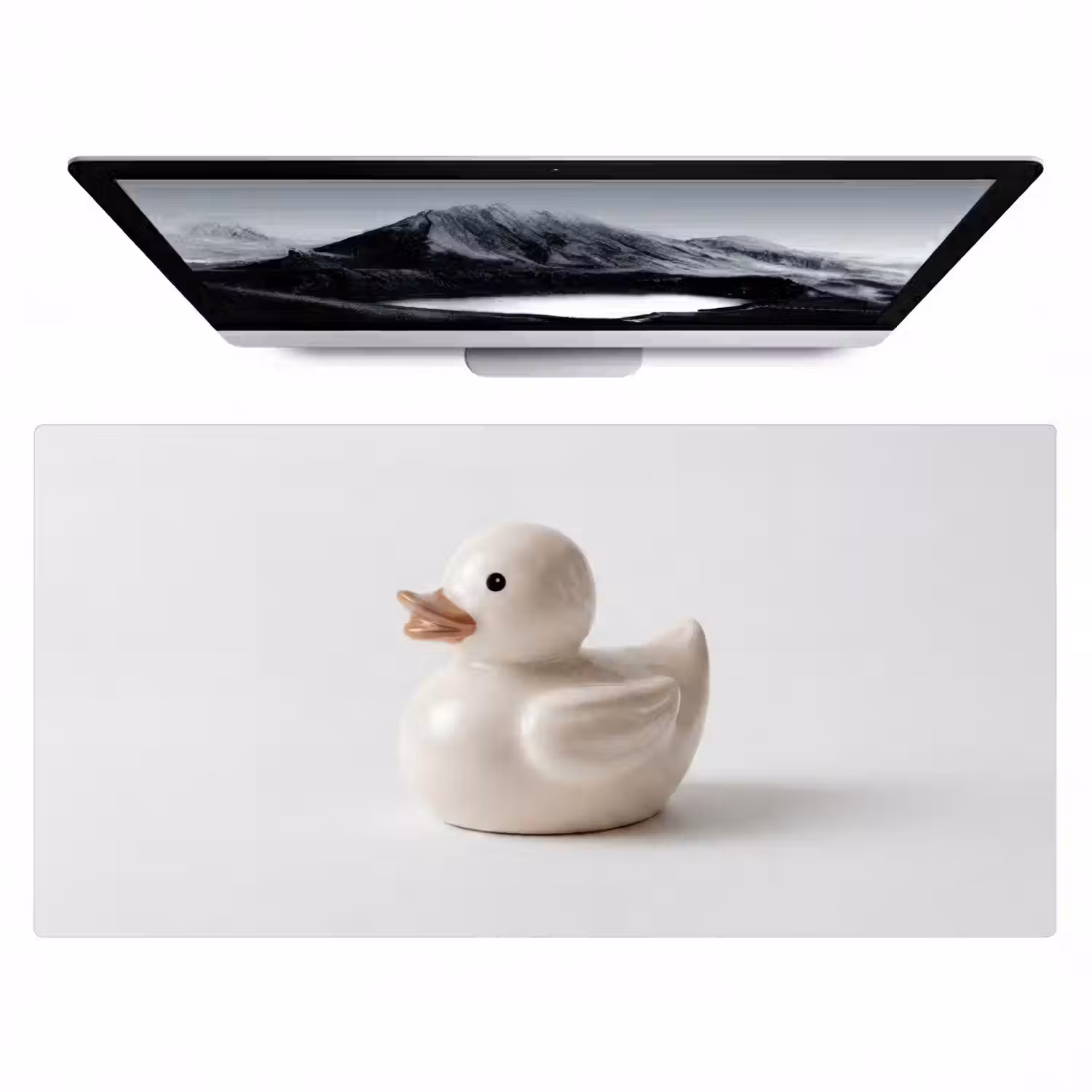 Badeend - Minimalistisch - Wit Muismat XXL klein -zzz3d