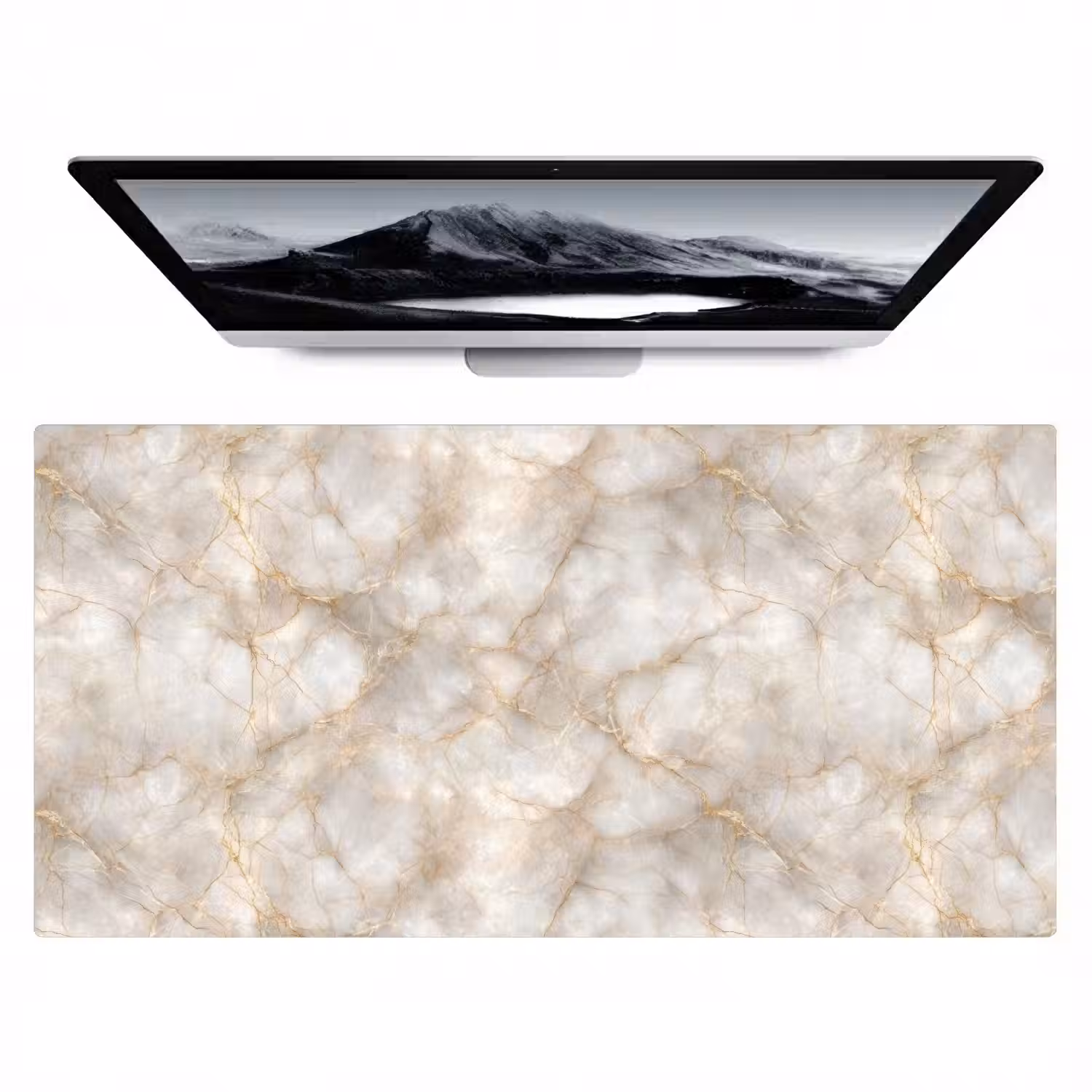 Zandkleurig - Marmer - Natuursteen Muismat XXL klein 681 -zzz3d