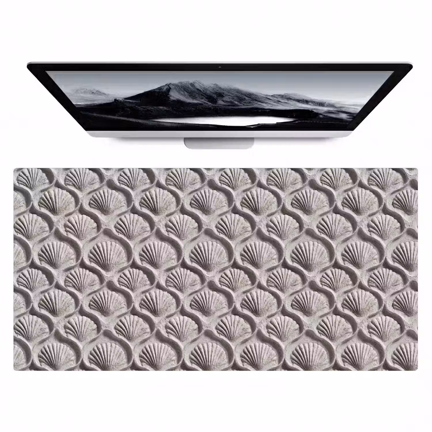 Zand - Schelpenvorm - Grijs Muismat XXL klein 681 -zzz3d