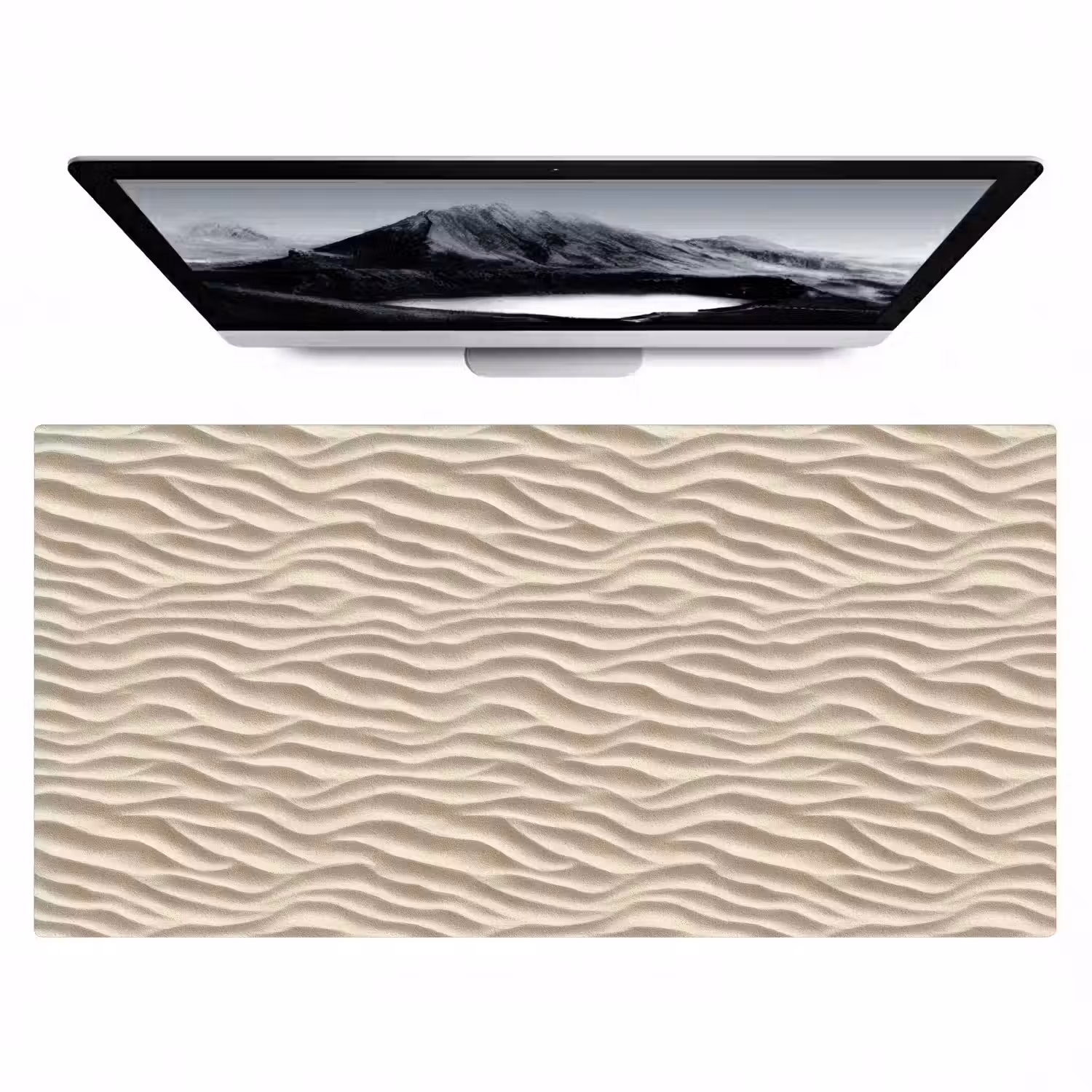 Zand - Golven - Beige Muismat XXL klein 681 -zzz3d