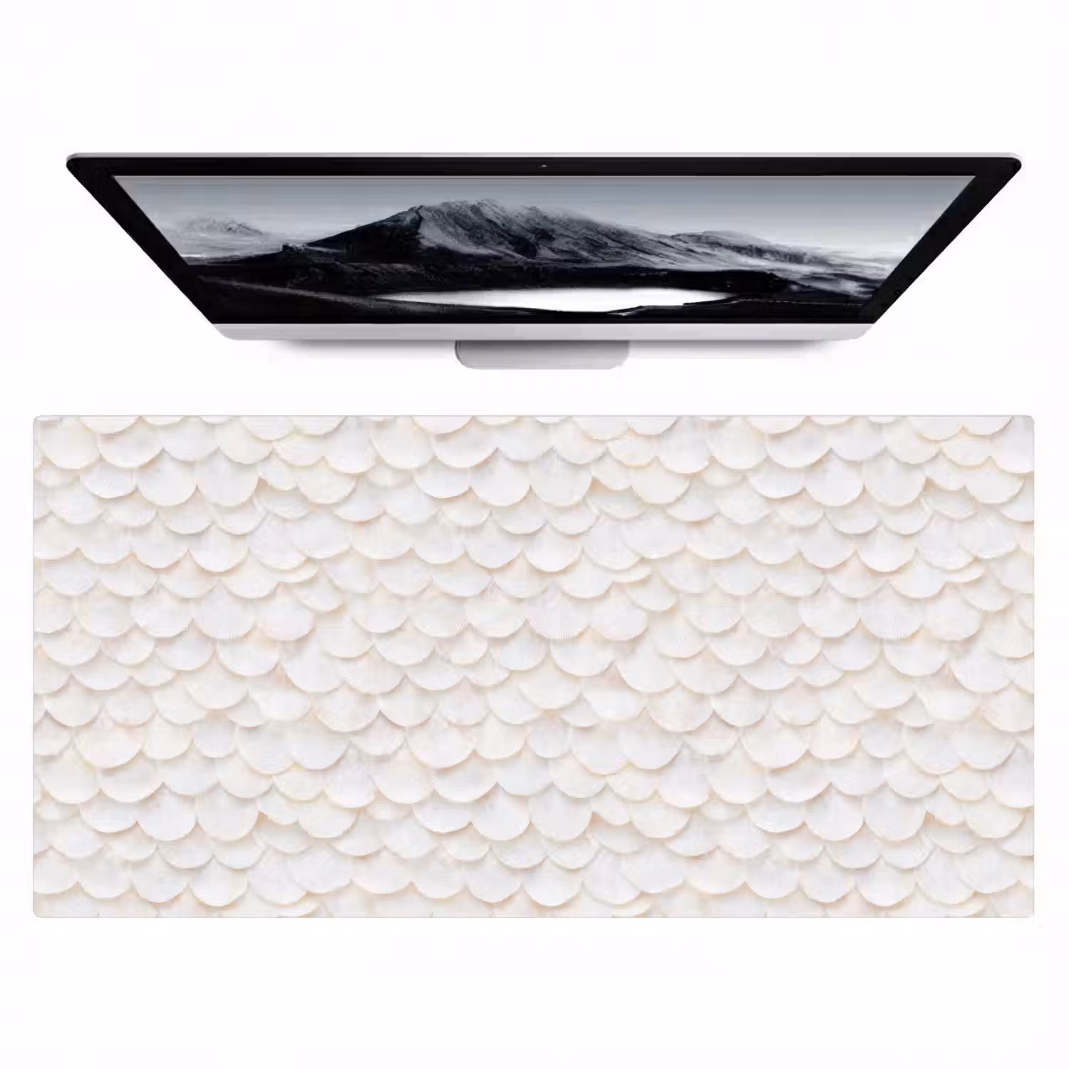 Schubben - Wit - Elegant Muismat XXL klein 681 -zzz3d