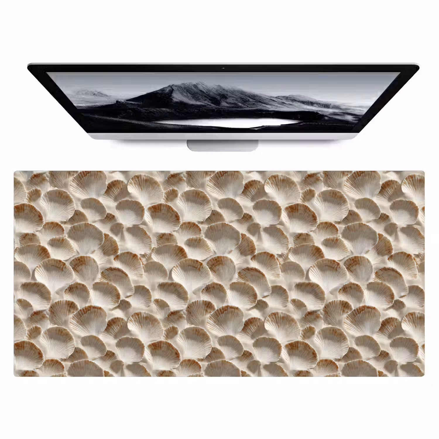 Schelpen - Waaiervorm - Wit Muismat XXL klein 681 -zzz3d