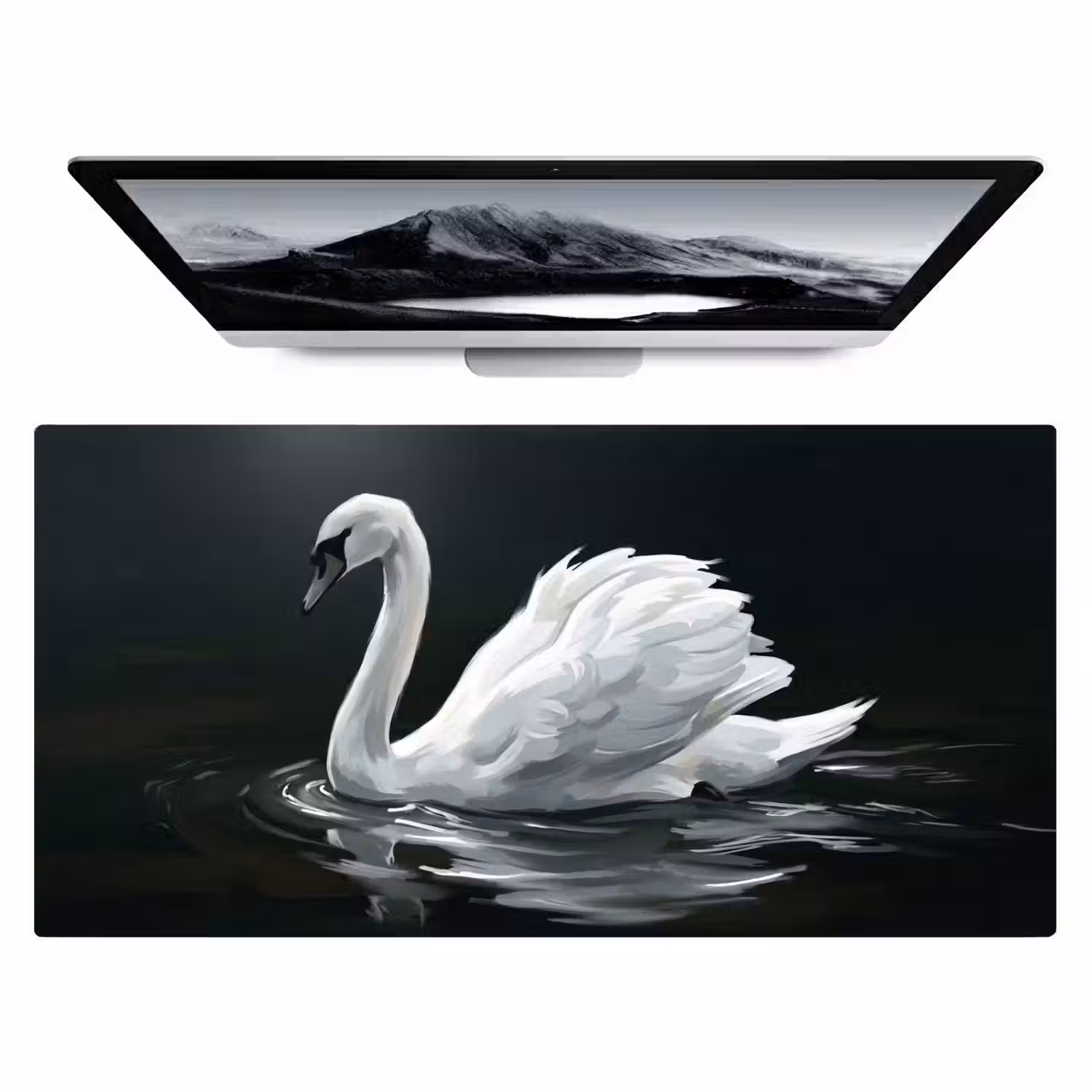 Zwaan - Water - Natuur - Realistisch - Wit Muismat XXL klein -zzz3d