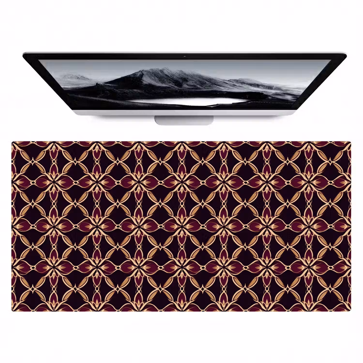 Symmetrisch - Tegel - Burgundy Muismat XXL klein 681 -zzz3d