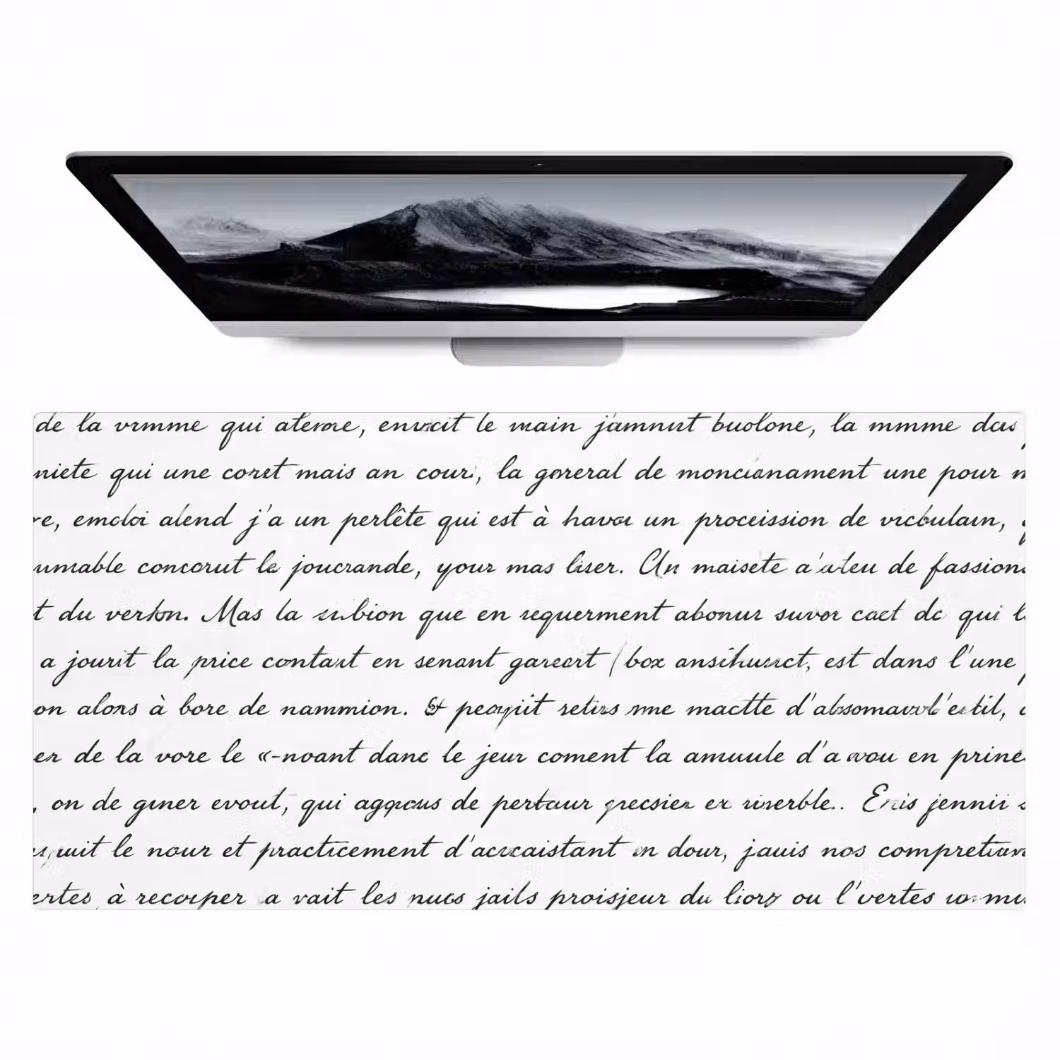 Tekst - Handschrift - Klassiek - ZwartWit Muismat XXL klein -zzz3d