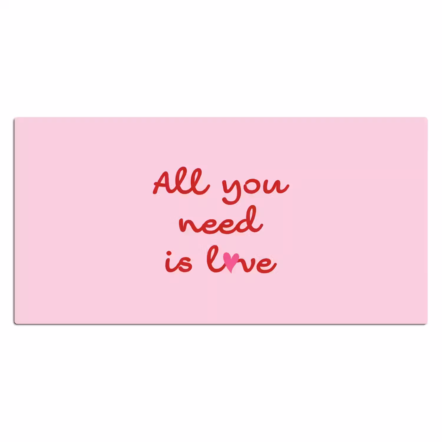 Tekst - Roze - Love - Hart Muismat XXL klein -3d_leeg