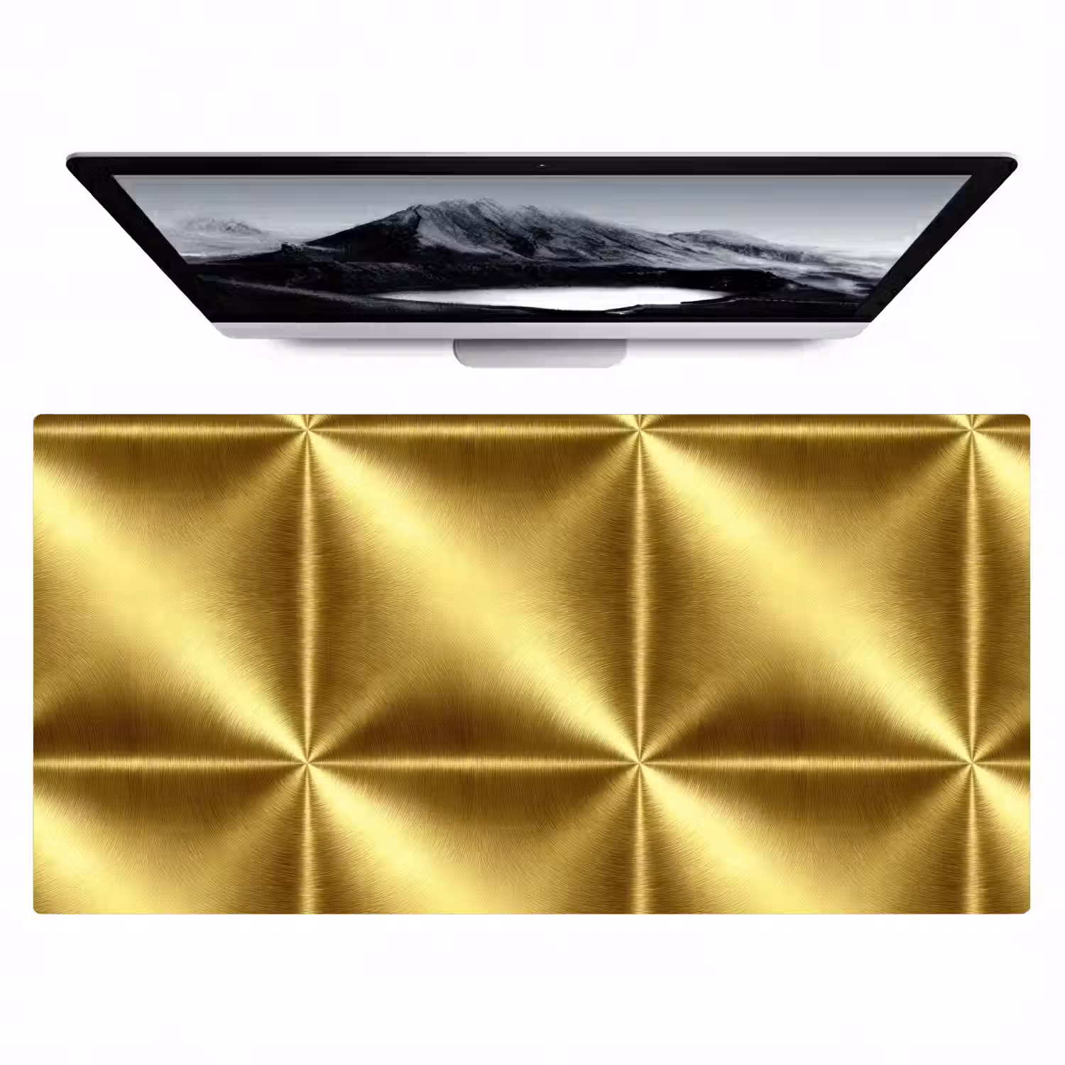 Textuur - Geborsteld Goud - Industrieel - Metallic Muismat XXL klein 681 -zzz3d