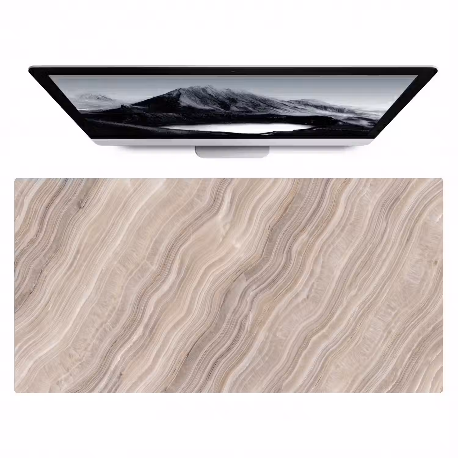 Textuur - Golvend - Abstract - Modern - Beige Muismat XXL klein -zzz3d