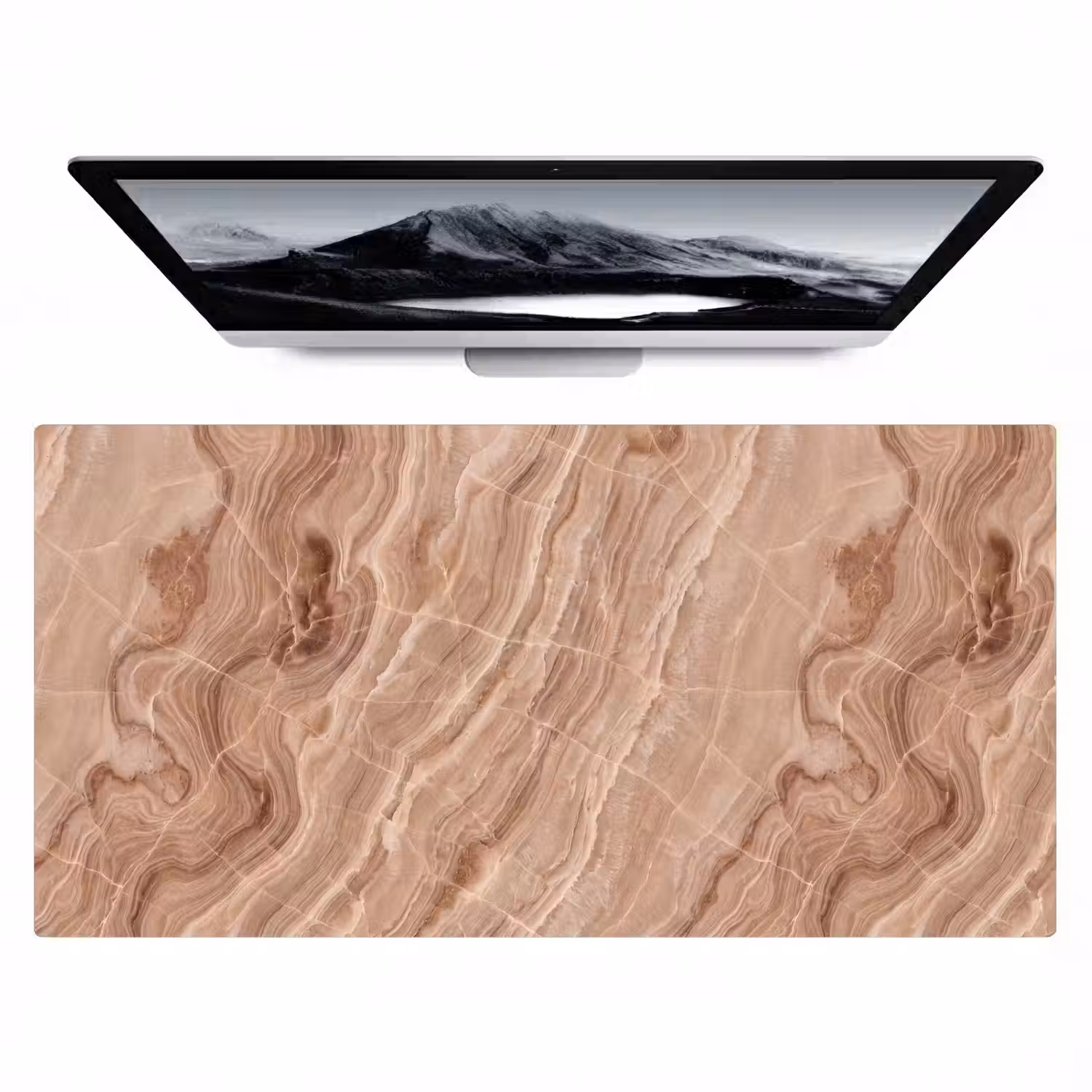 Textuur - Golvend - Abstract - Warm - Bruin Muismat XXL klein -zzz3d