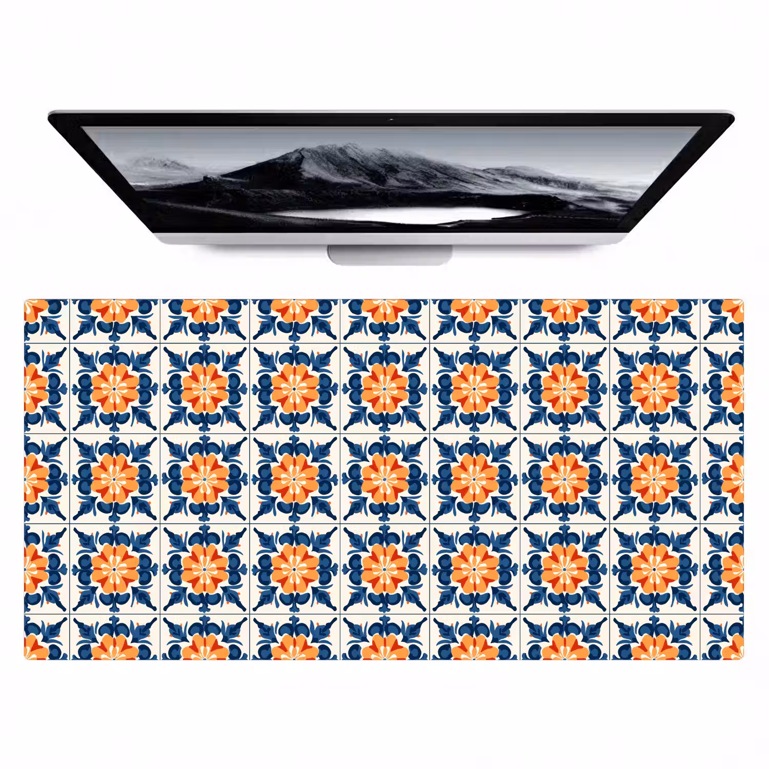Traditioneel - Tegel - Oranje Muismat XXL klein 681 -zzz3d