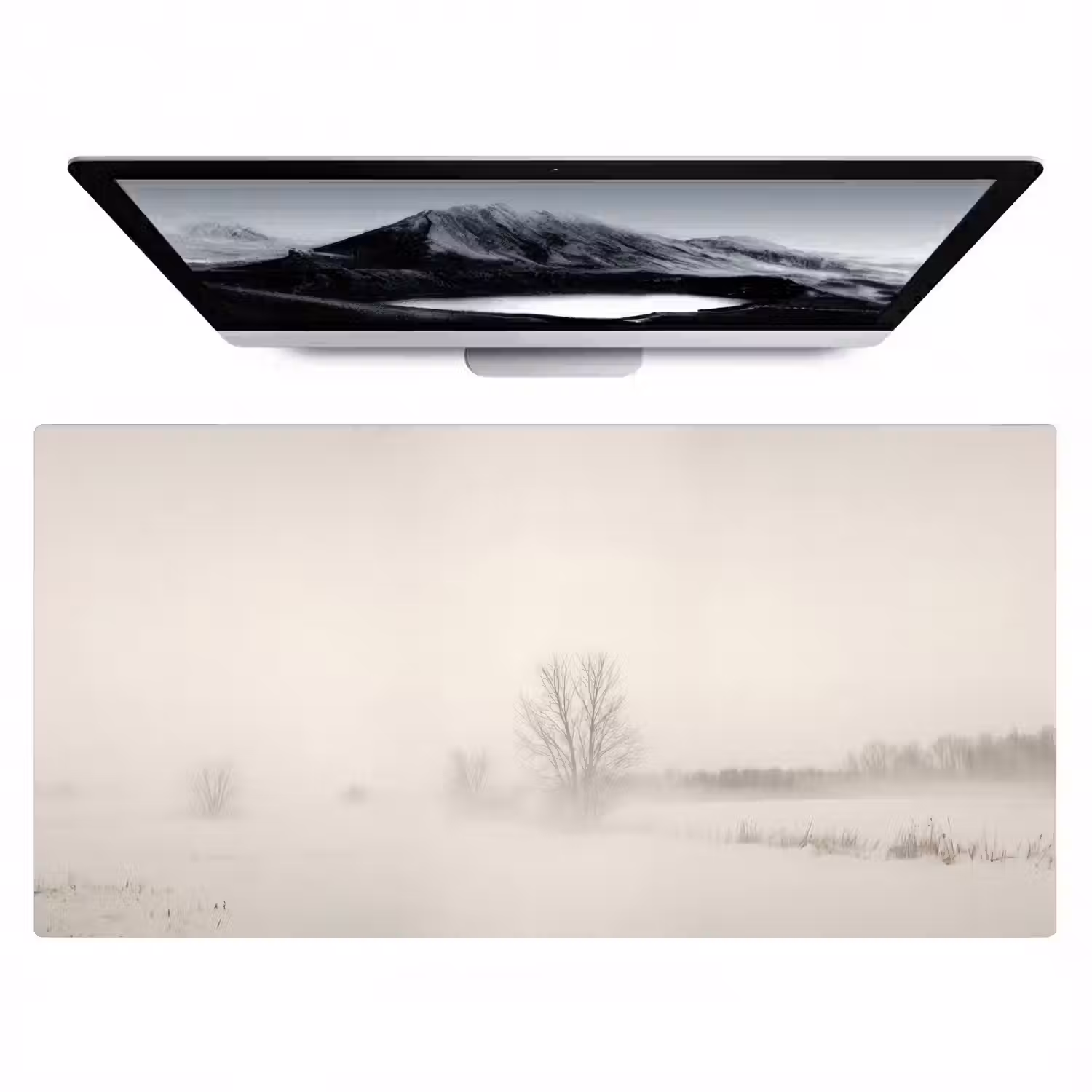 Boom - Mist - Sneeuw - Winter - Minimalistisch Muismat XXL klein -zzz3d