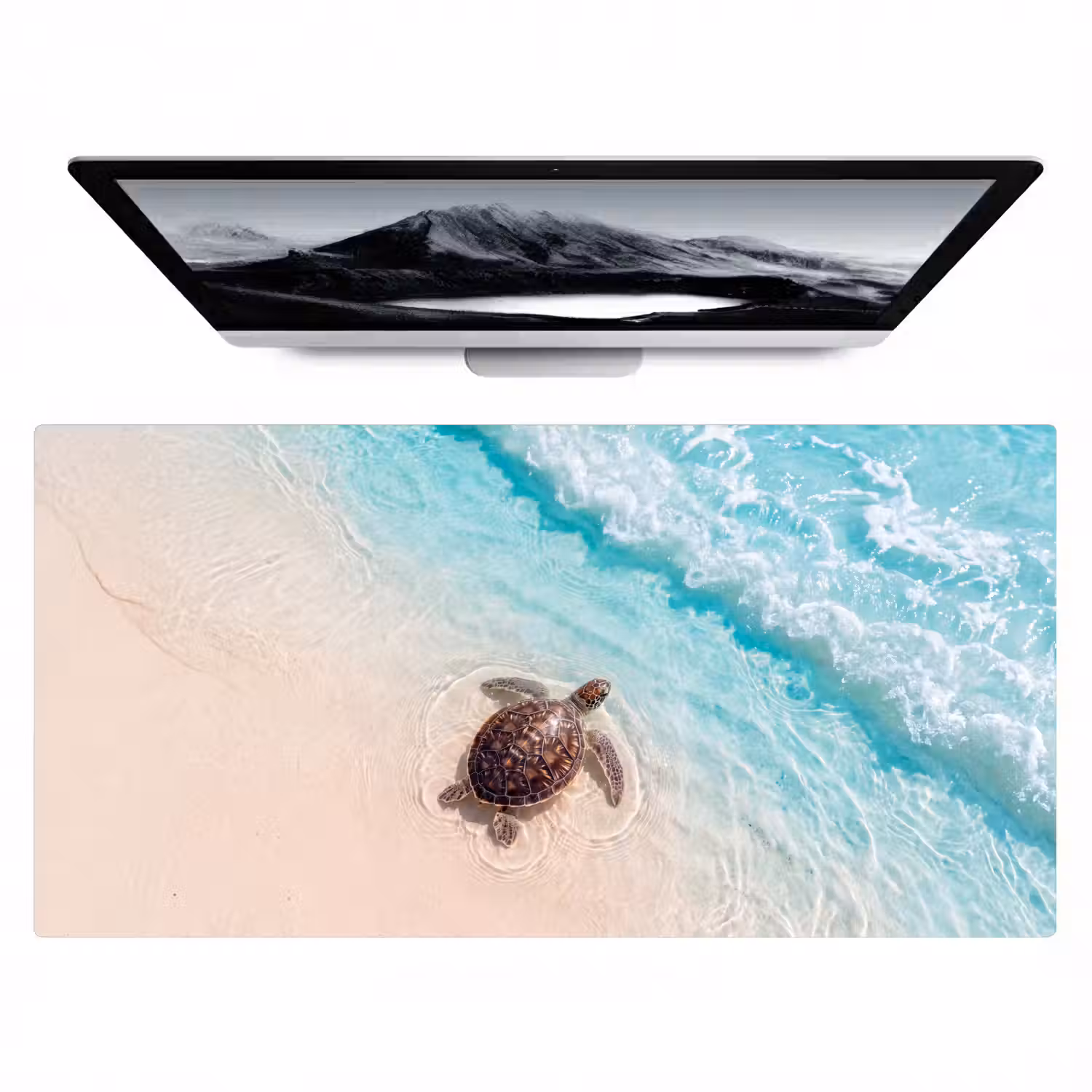 Schildpad - Helder water - Strand - Dieren - Natuur Muismat XXL klein -zzz3d