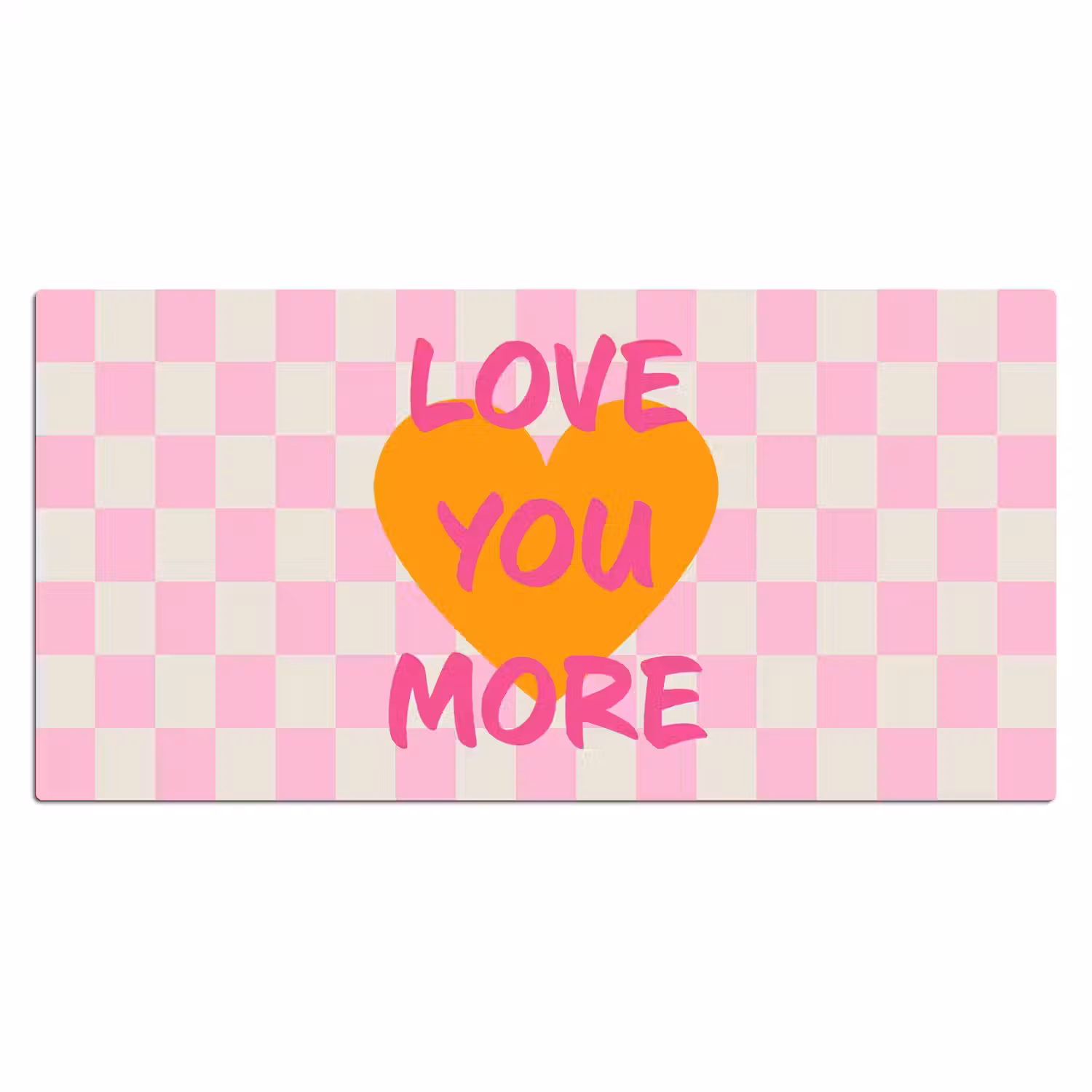 Valentijn - Love - Roze - Oranje Muismat XXL klein -3d_leeg