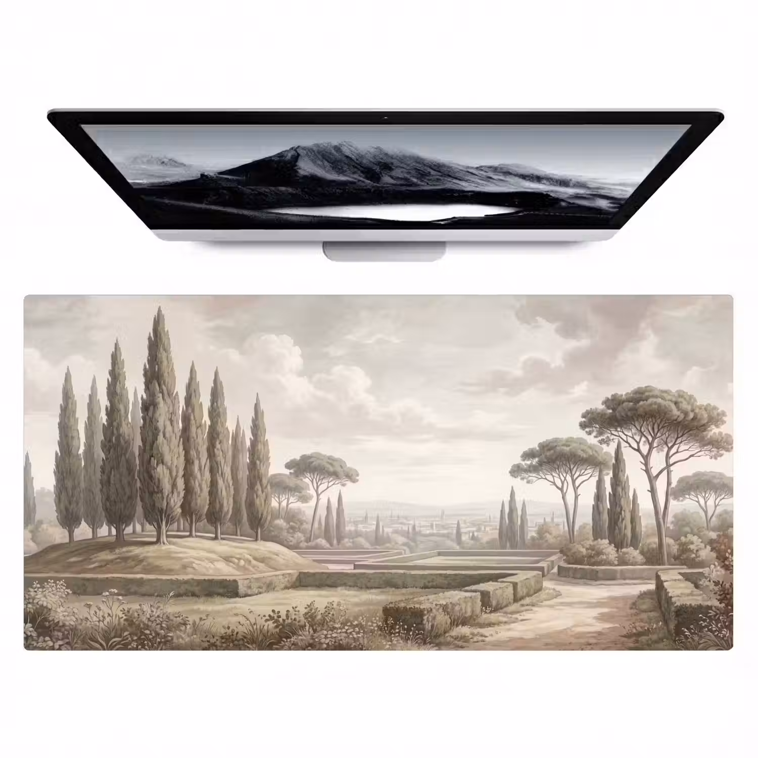 Vallei - Tuin - Natuur - Groen Muismat XXL klein -zzz3d