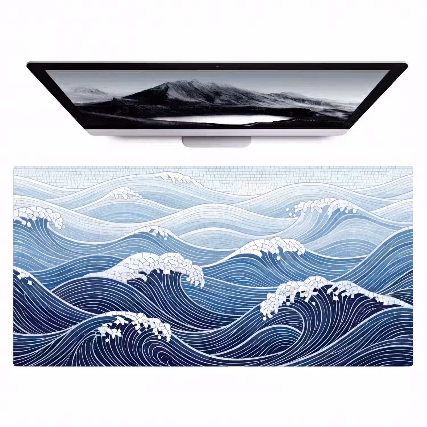 Water - Mozaïek - Landschap - Modern - Blauw Muismat XXL klein -zzz3d
