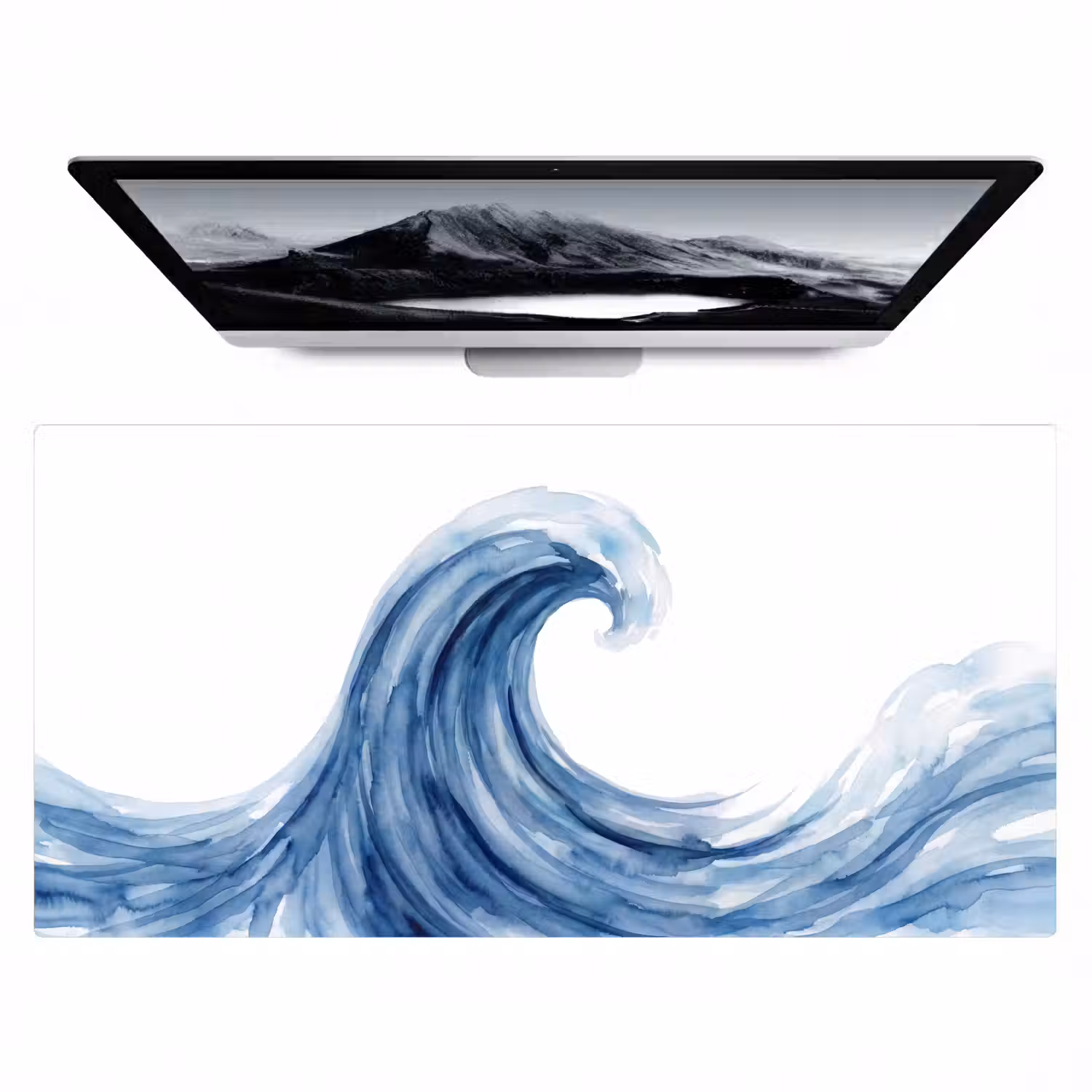 Water - Beweging - Natuur - Modern - Blauw Muismat XXL klein -zzz3d