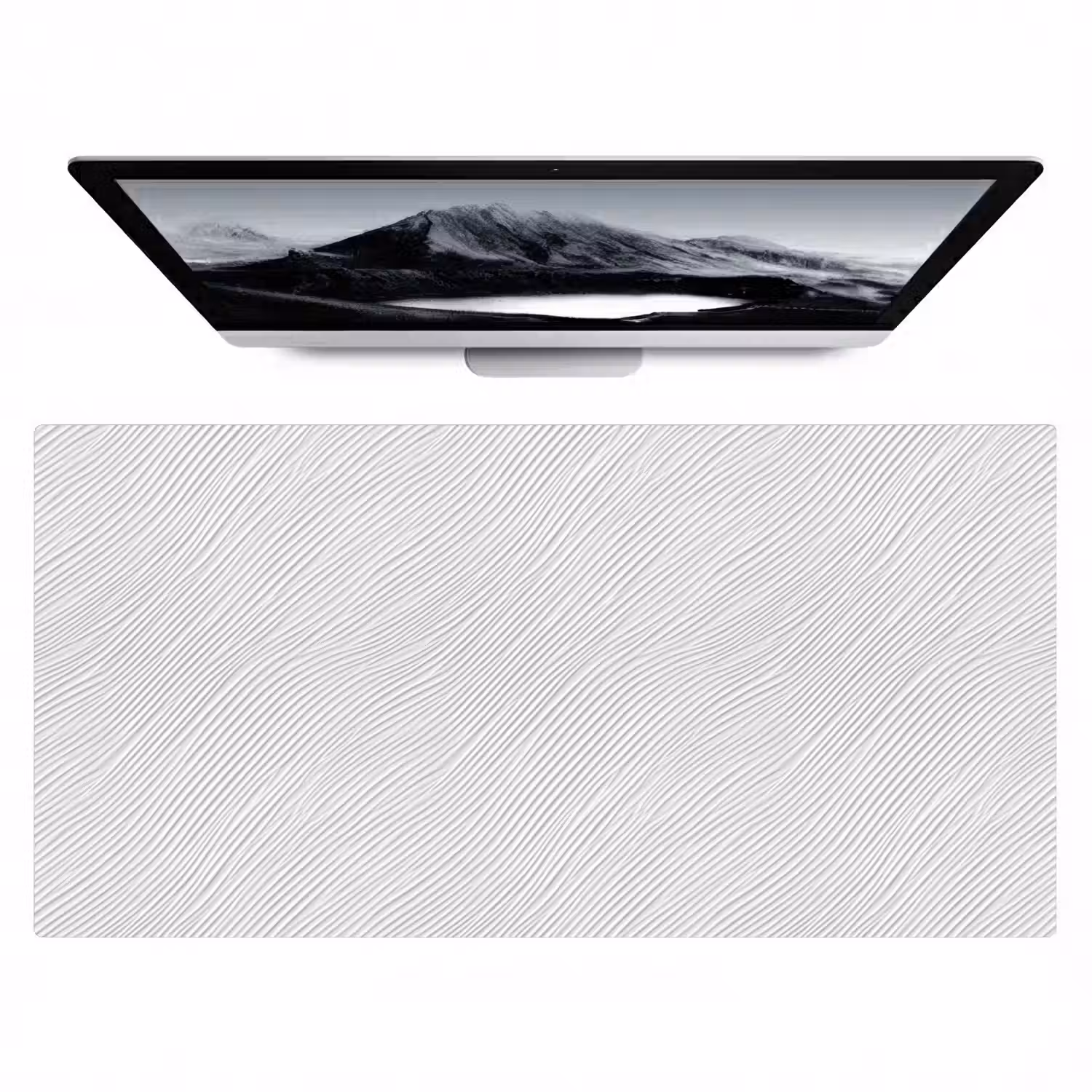 Golven - Ribbels - Wit Muismat XXL klein 681 -zzz3d
