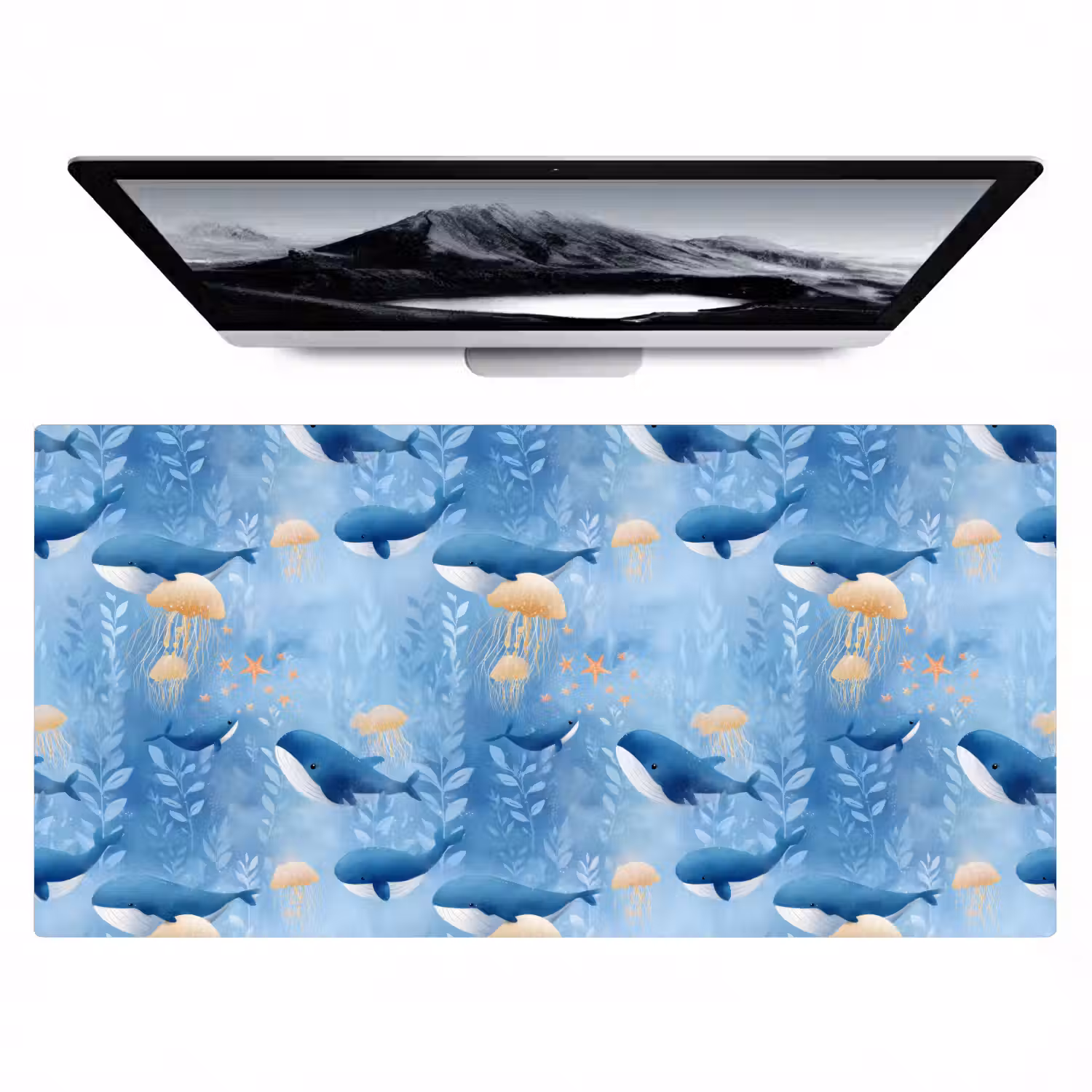 Walvissen - Oceaan - Blauw Muismat XXL klein 681 -zzz3d