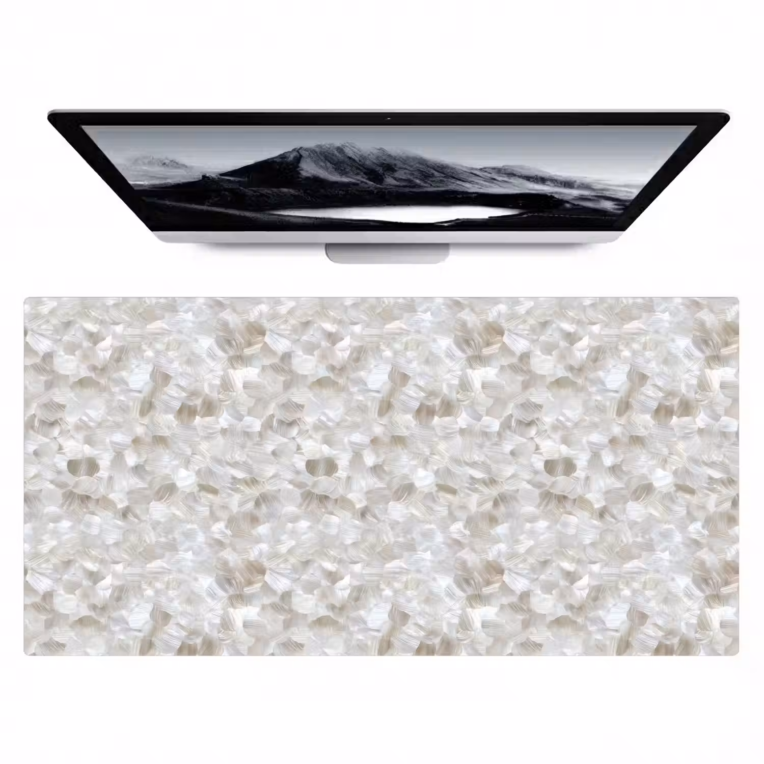 Wit - Penseelstreken - Reliëfeffect Muismat XXL klein 681 -zzz3d