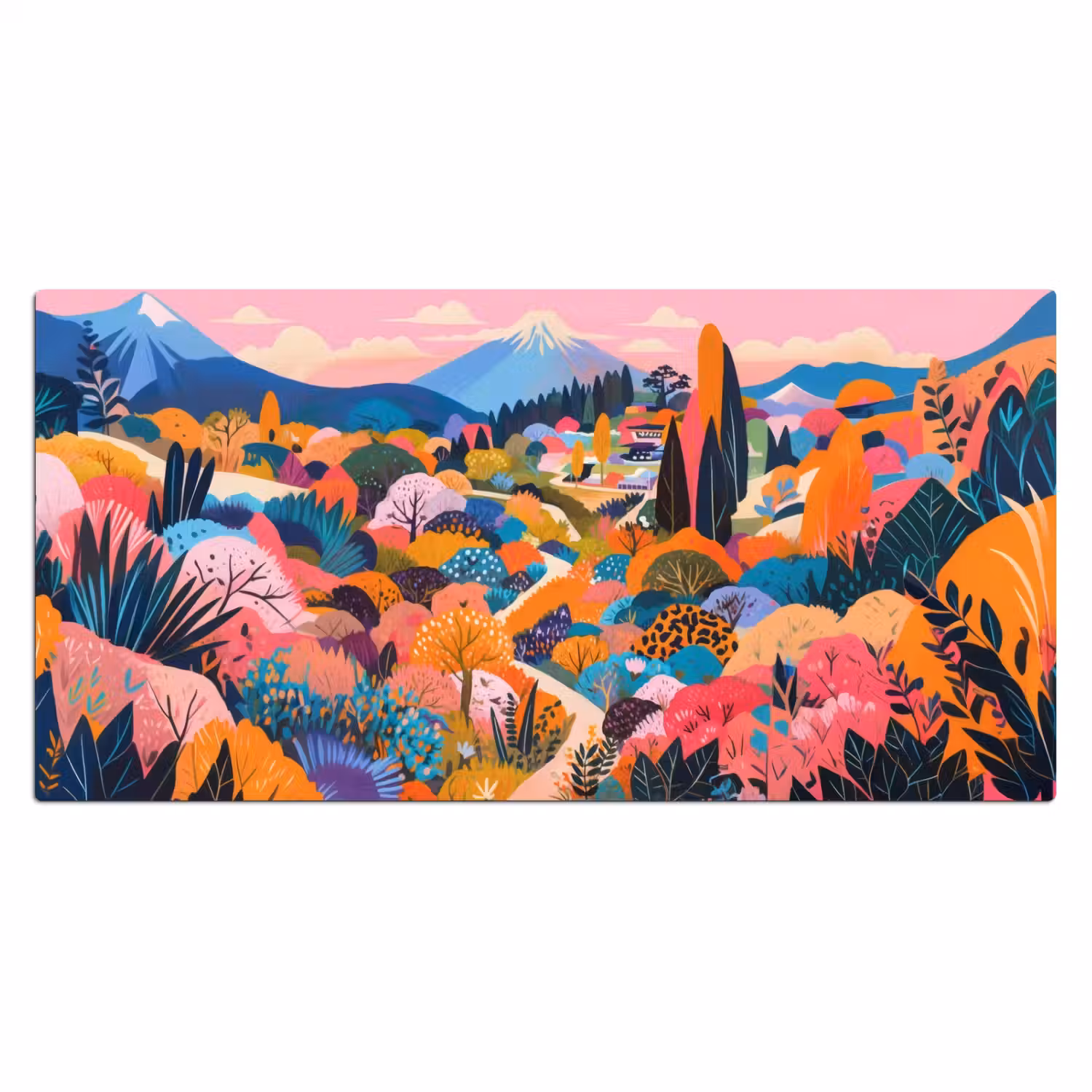 Witte bergtop - Modern - Kleurrijk Muismat XXL klein -3d_leeg