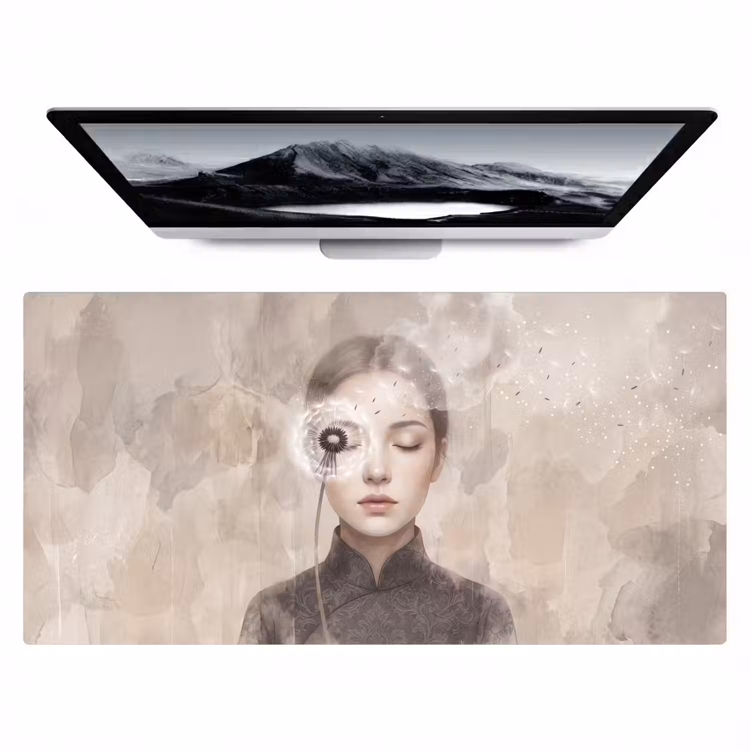 Vrouw - Sereen - Grijs Muismat XXL klein -zzz3d