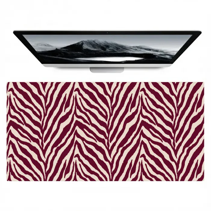 Zebra - Motief - Bordeaux - Rood Muismat XXL klein 681 -zzz3d