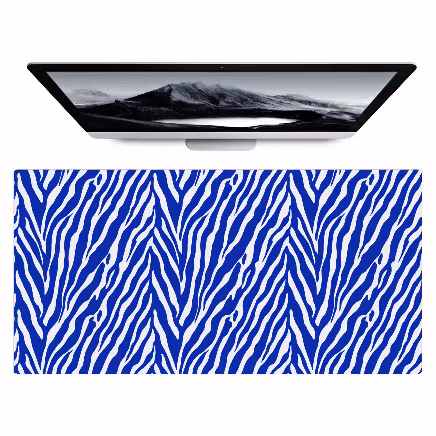Zebra - Patroon - Kobalt - Blauw Muismat XXL klein 681 -zzz3d