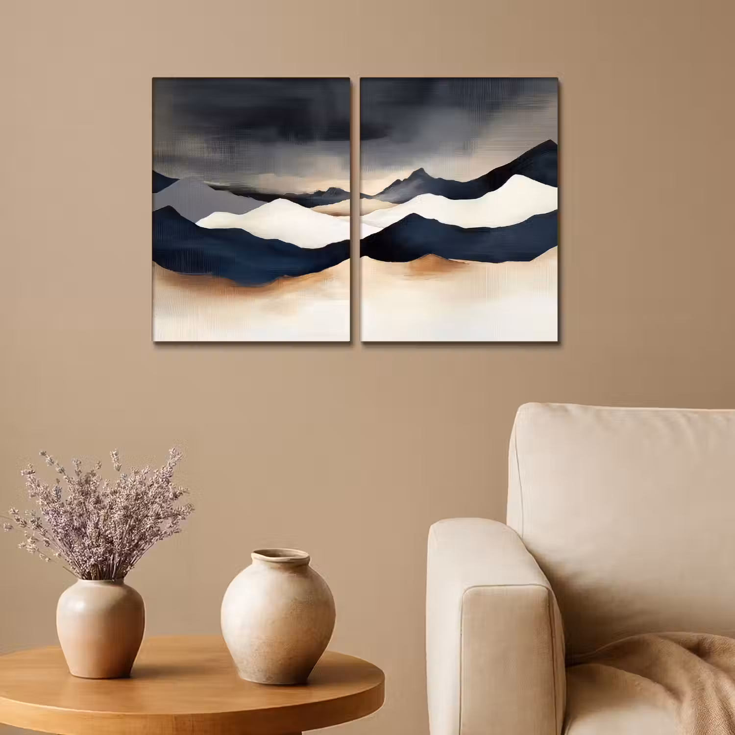 Landschap - Abstract - Modern Canvas - Meerluiken 2 luik klein -sfeer1