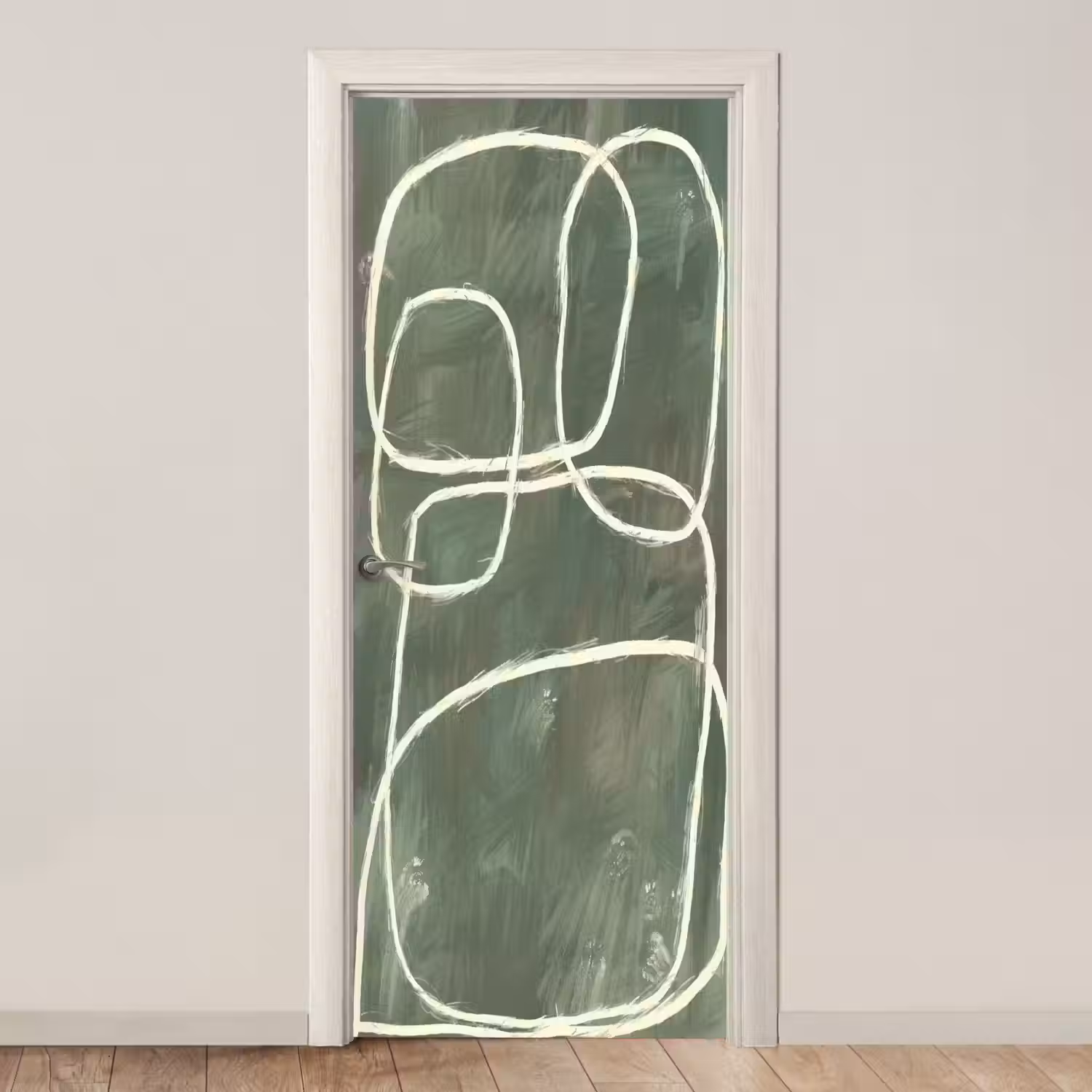 Abstract - Groen - Kunst - Modern deurposter klein -3d_beige