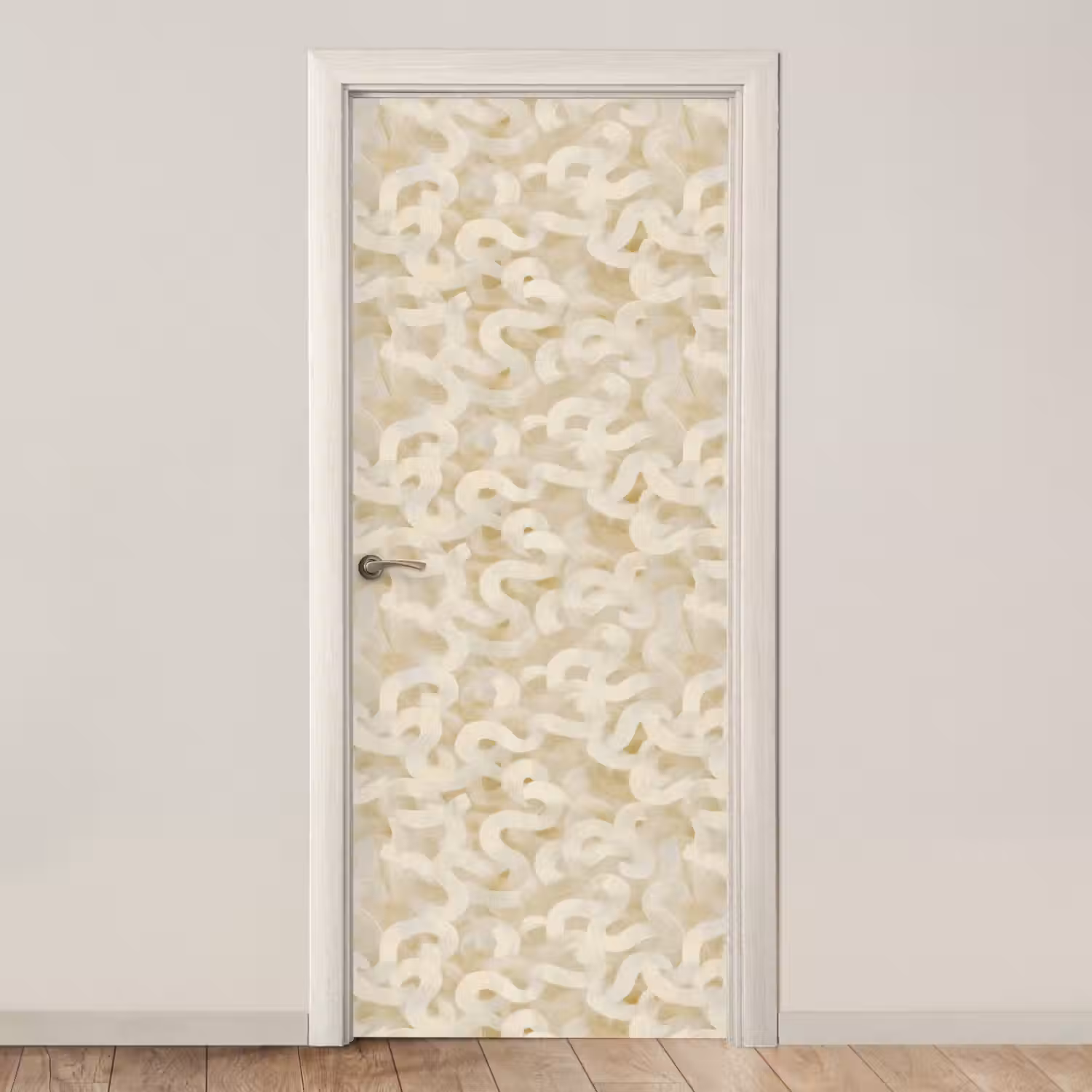 Abstract - Lijnen - Beige deurposter klein 289 -3d_beige