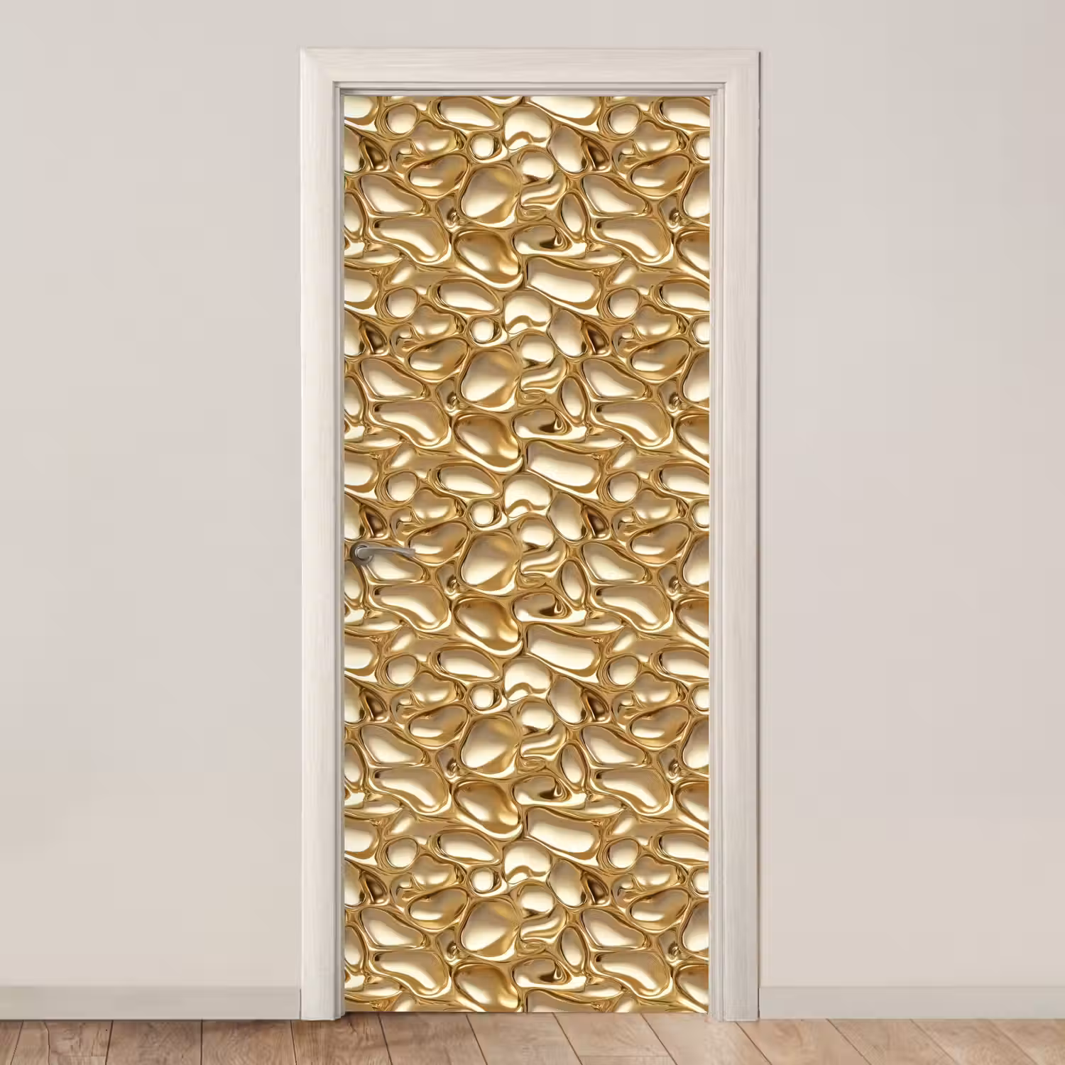 Abstract - Modern - Goud deurposter klein 289 -3d_beige