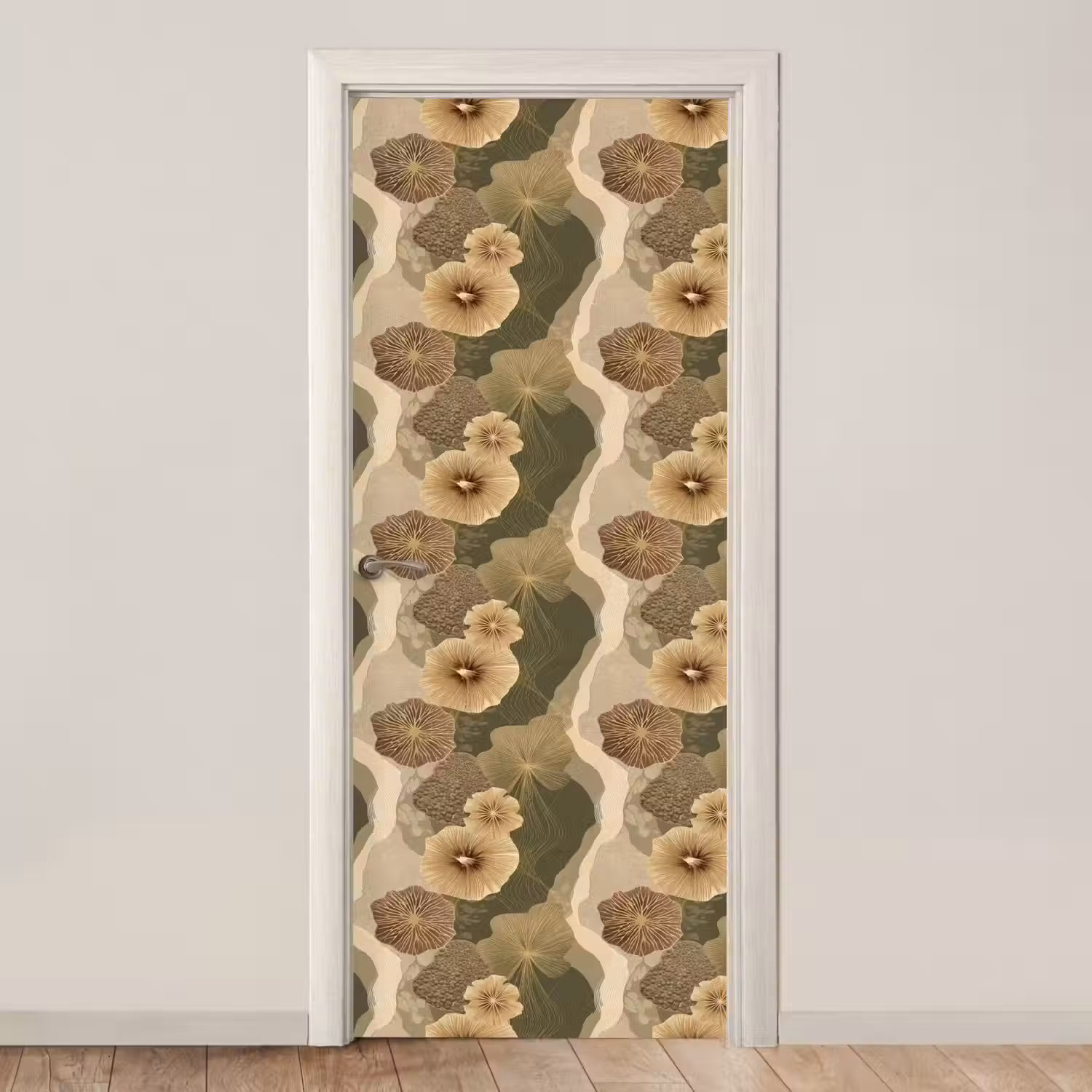 Abstract - Modern - Groen deurposter klein 289 -3d_beige