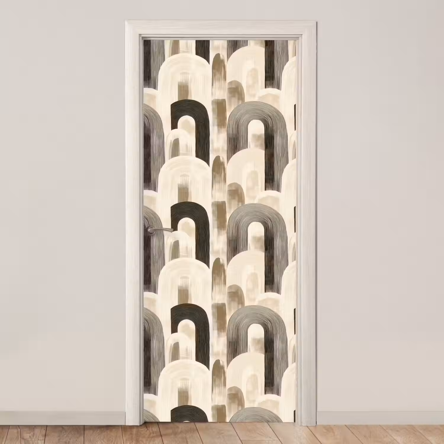 Abstract - Patroon - Bogen deurposter klein 289 -3d_beige
