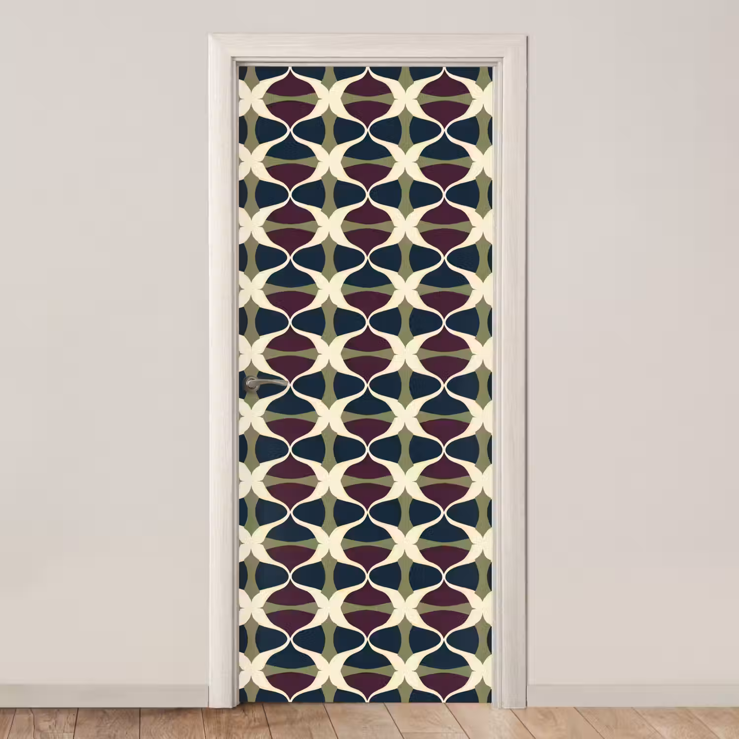 Abstract - Retro - Kleurrijk deurposter klein 289 -3d_beige