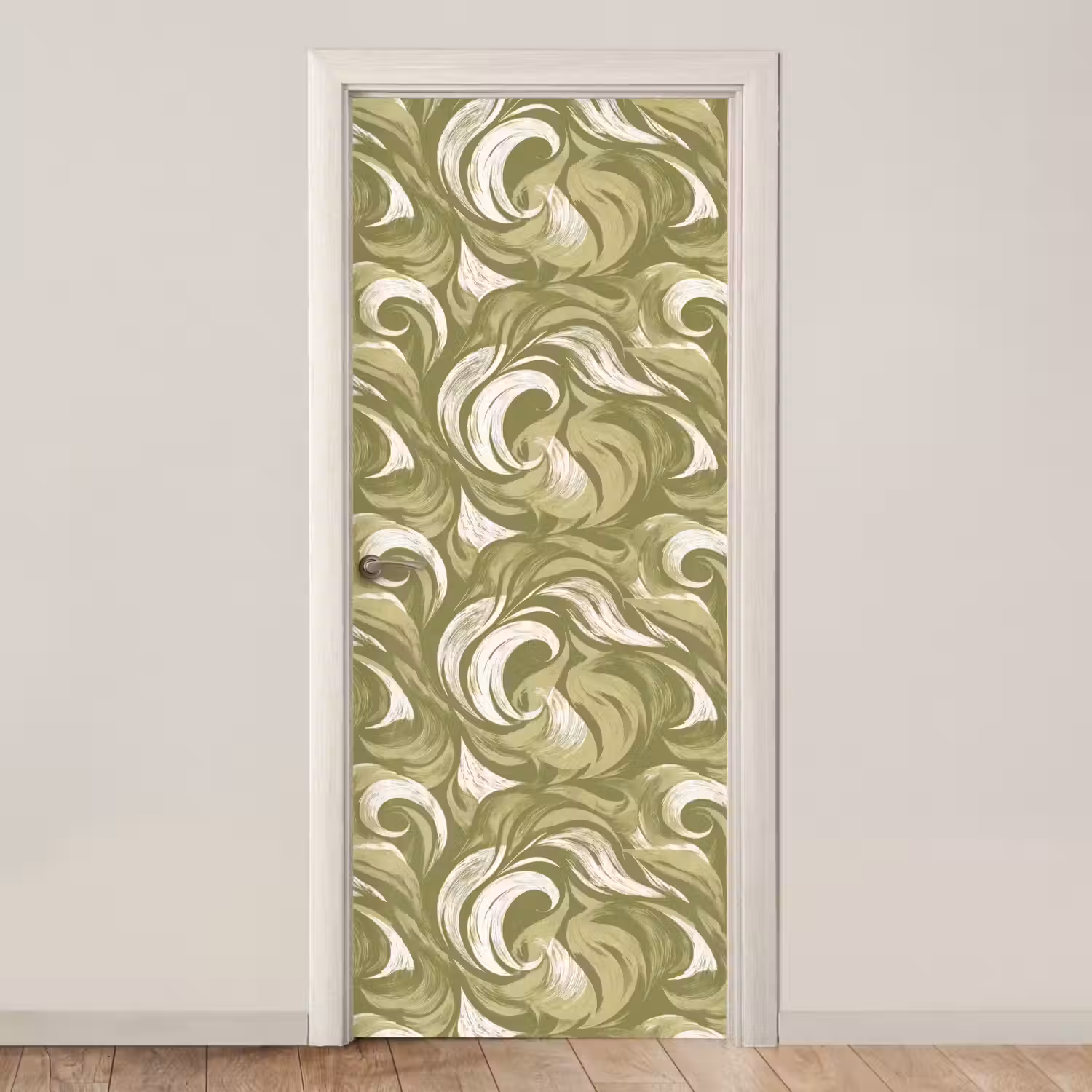 Abstract - Textuur - Groen deurposter klein 289 -3d_beige