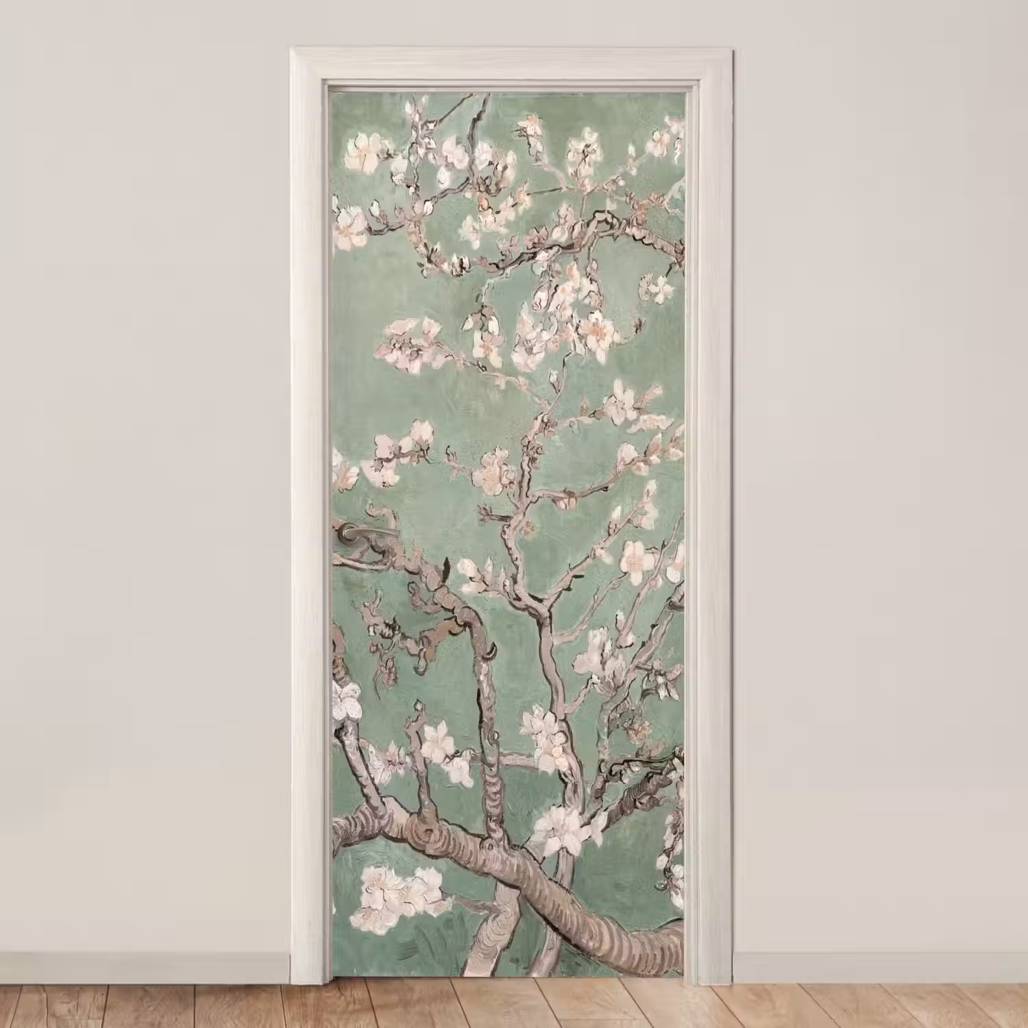 Amandelbloesem - Kunst - Van Gogh - Groen deurposter klein -3d_beige