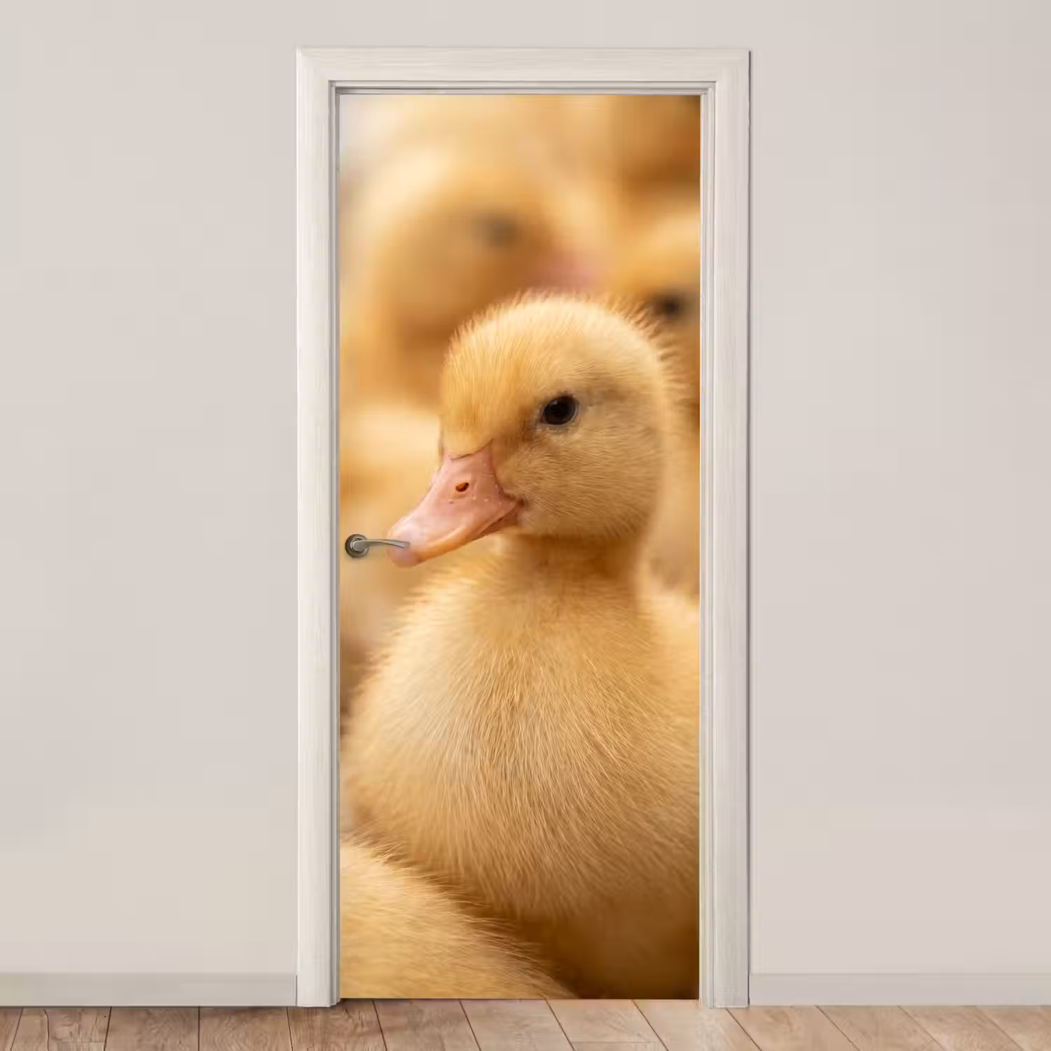 Pijltje - Eend - Natuur - Geel deurposter klein -3d_beige