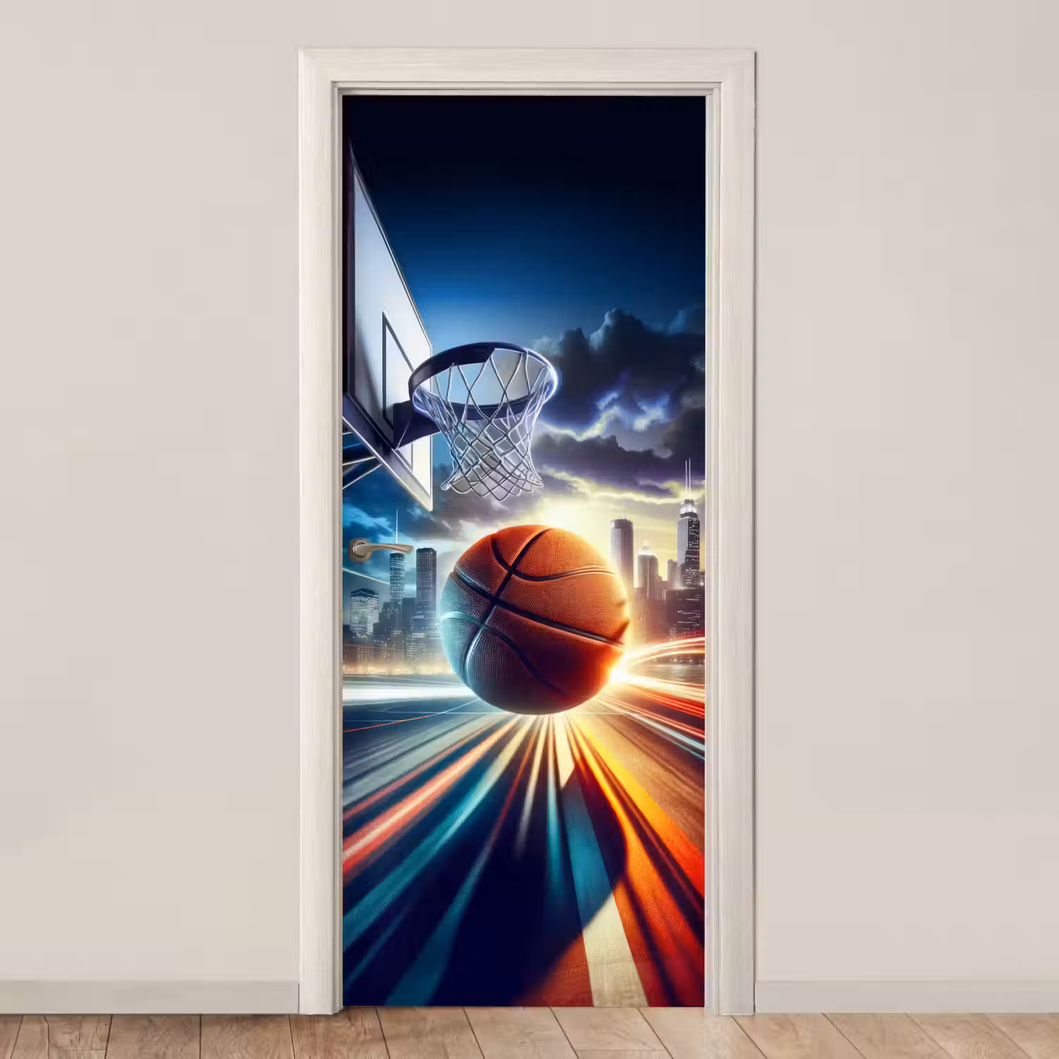 Basketbal - Sport - Basket - Stad deurposter klein -3d_beige