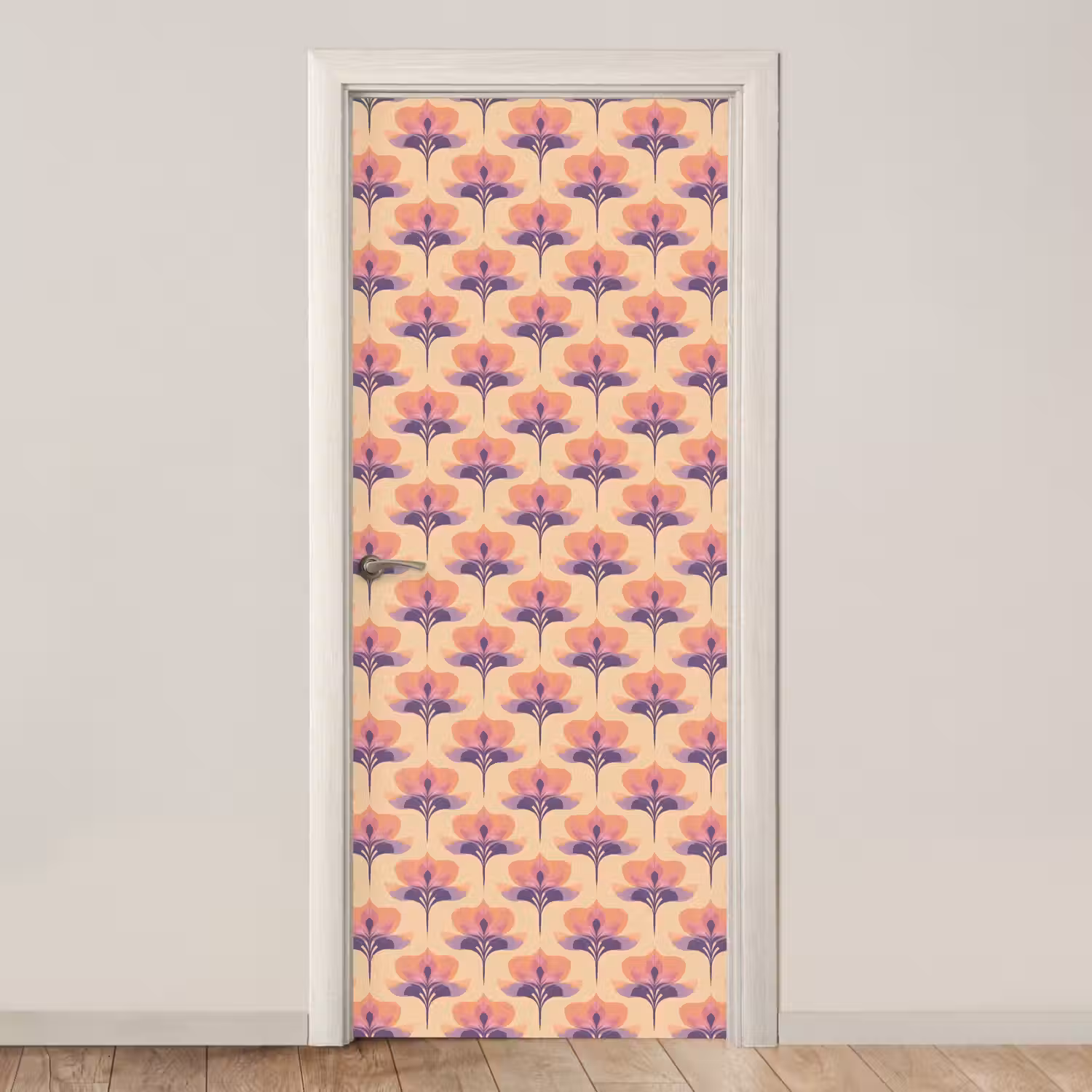 Botanisch - Patroon - Pastel deurposter klein 289 -3d_beige