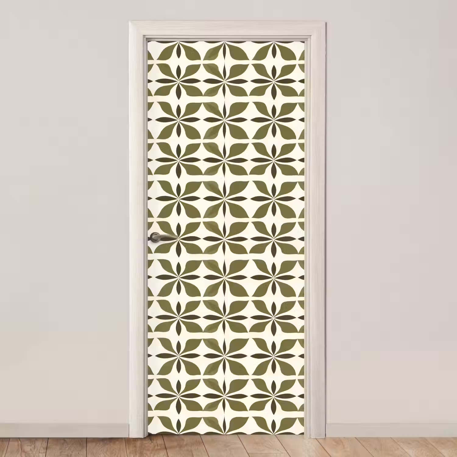 Botanisch - Retro - Groen deurposter klein 289 -3d_beige